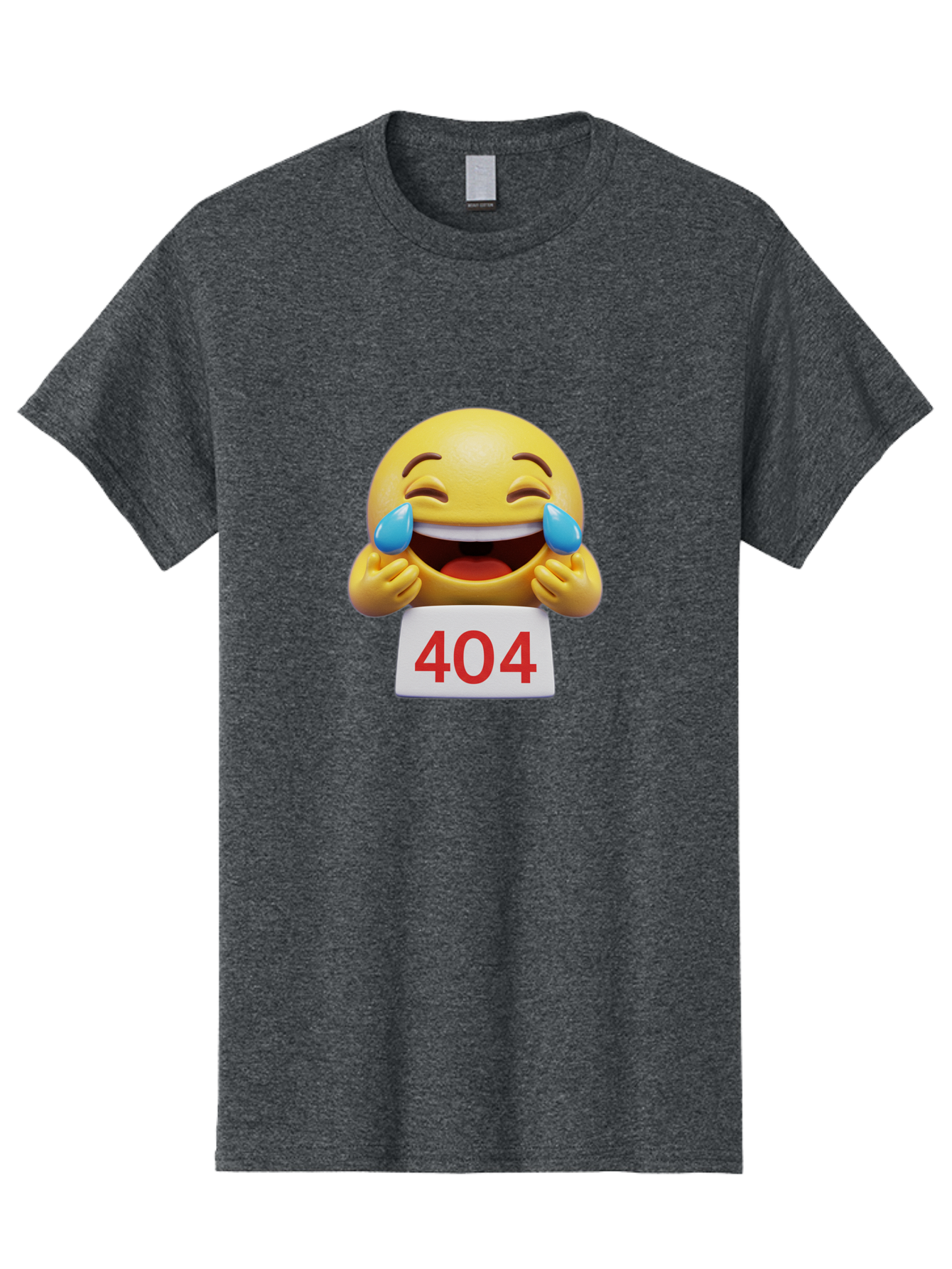 404-Emoji-1 Men'S Graphic Tee, 100% Cotton, Comfortable Casual Summer Wear, Machine Washable, 404 Error, Laughing Emoji, Crying Tears Of Joy, Web Error, Page Not Found, Funny Moments, Online Humor Baa069