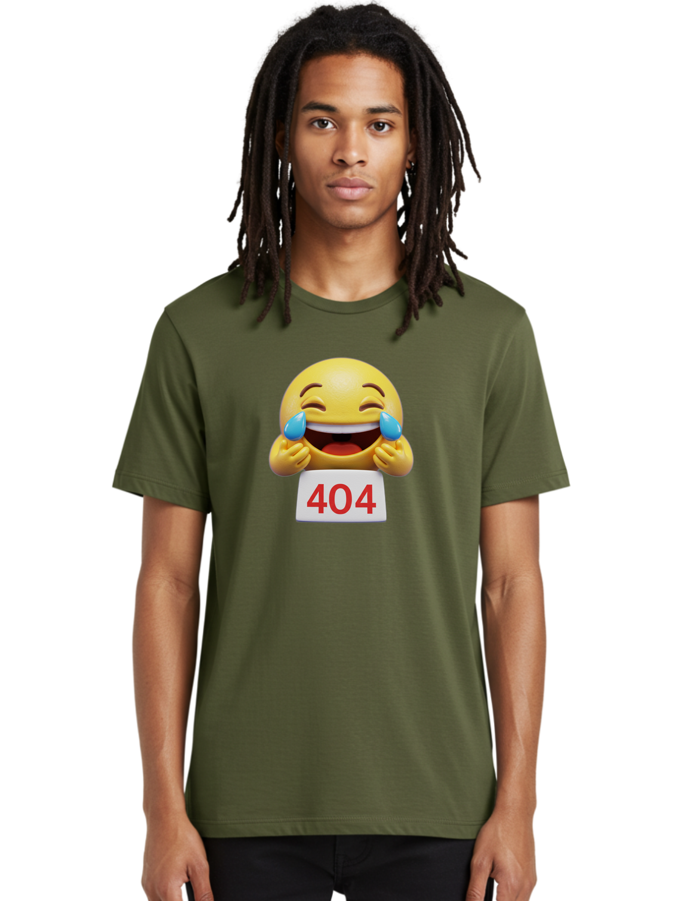 404-Emoji-1 Men'S Graphic Tee, 100% Cotton, Comfortable Casual Summer Wear, Machine Washable, 404 Error, Laughing Emoji, Crying Tears Of Joy, Web Error, Page Not Found, Funny Moments, Online Humor Baa069