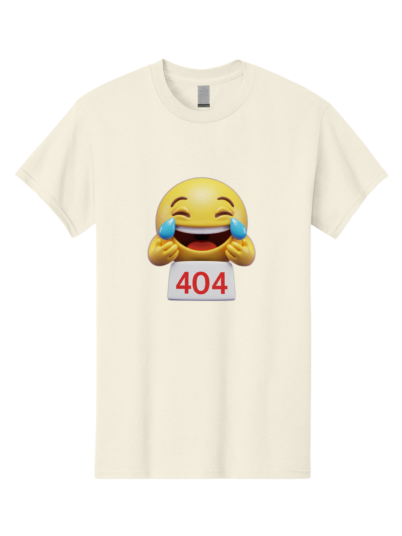 404-Emoji-1 Men'S Graphic Tee, 100% Cotton, Comfortable Casual Summer Wear, Machine Washable, 404 Error, Laughing Emoji, Crying Tears Of Joy, Web Error, Page Not Found, Funny Moments, Online Humor Baa069