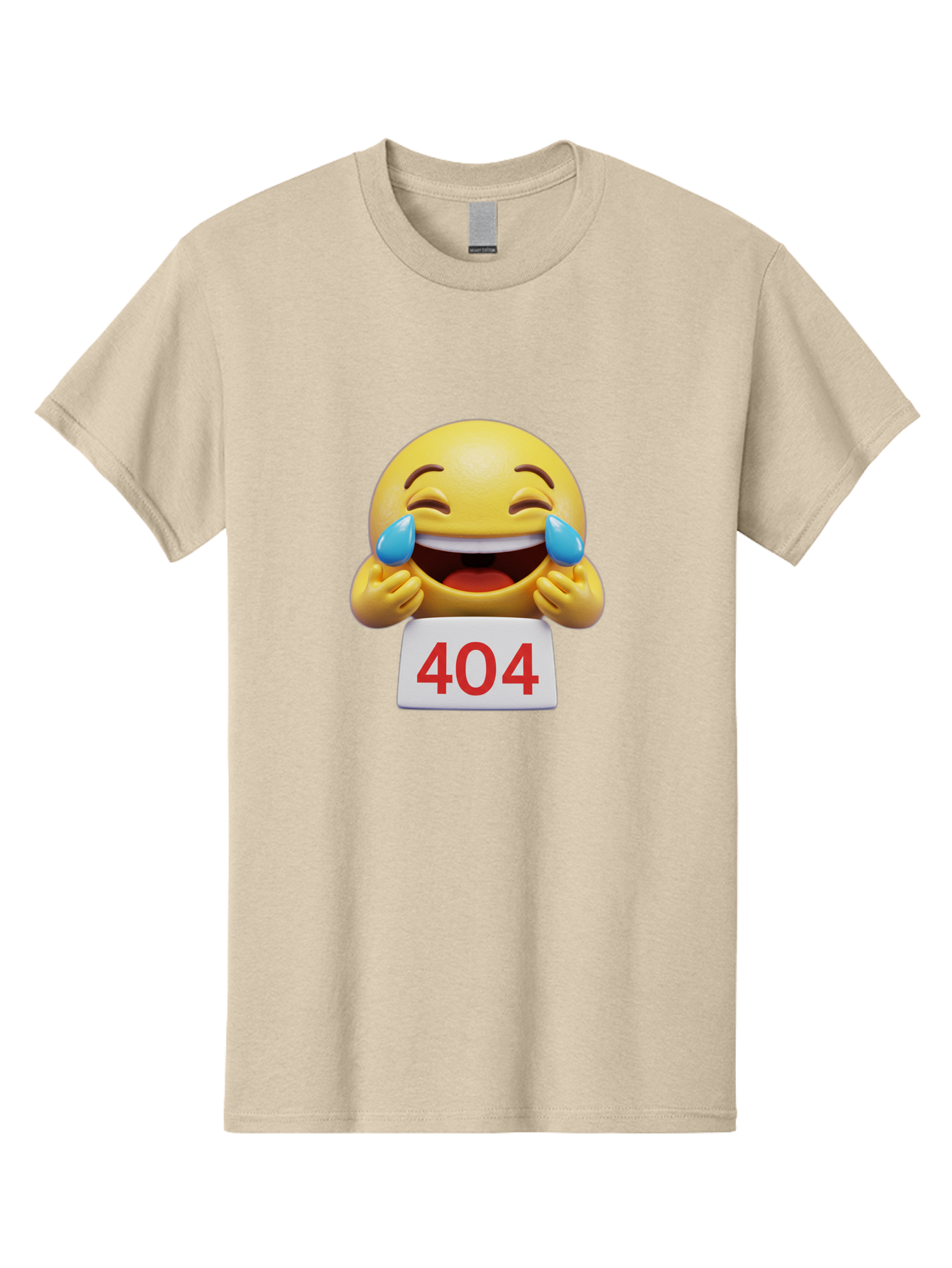 404-Emoji-1 Men'S Graphic Tee, 100% Cotton, Comfortable Casual Summer Wear, Machine Washable, 404 Error, Laughing Emoji, Crying Tears Of Joy, Web Error, Page Not Found, Funny Moments, Online Humor Baa069