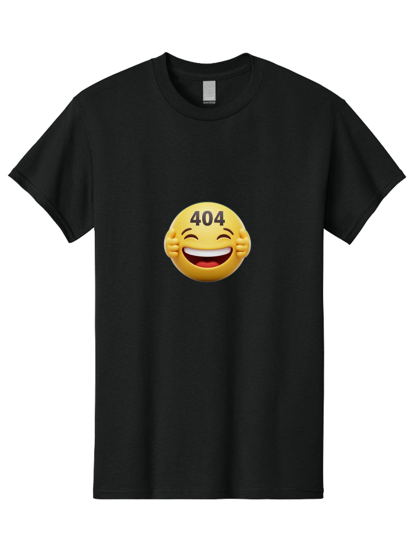 404-Emoji Men'S Graphic Tee, 100% Cotton, Comfortable Casual Summer Wear, Machine Washable, Error 404, Laughing Emoji, Funny Face, Humor, Internet Meme, Page Not Found, Error Message, Comedic Relief Baa071