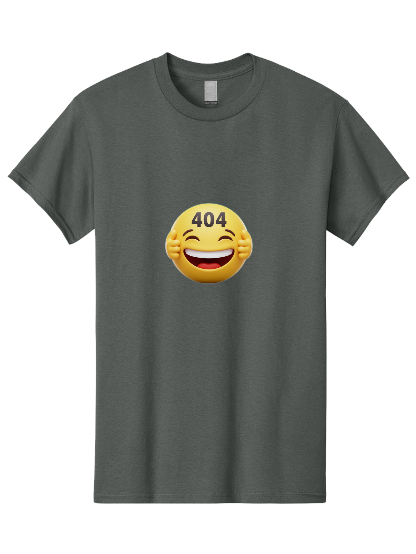 404-Emoji Men'S Graphic Tee, 100% Cotton, Comfortable Casual Summer Wear, Machine Washable, Error 404, Laughing Emoji, Funny Face, Humor, Internet Meme, Page Not Found, Error Message, Comedic Relief Baa071