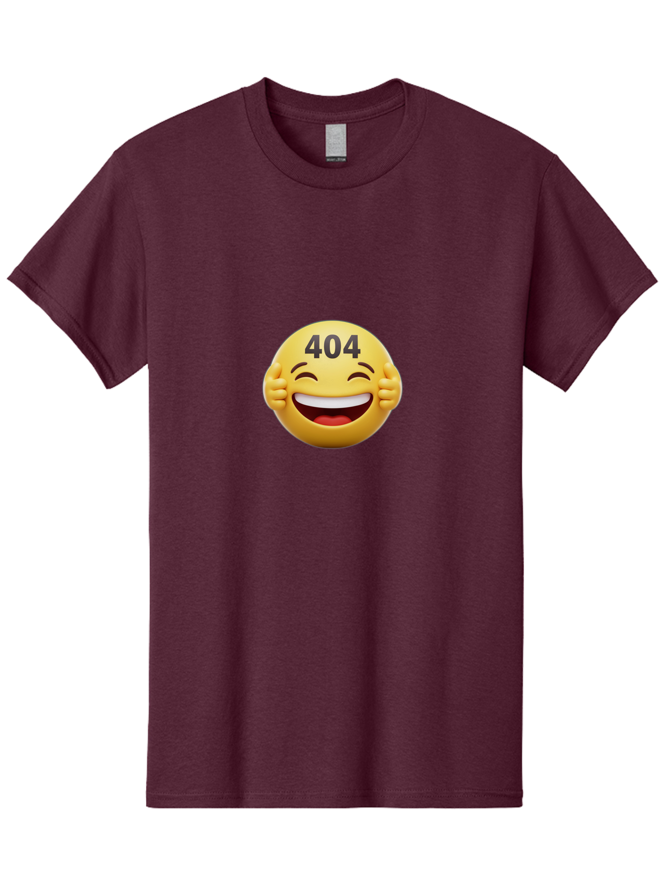 404-Emoji Men'S Graphic Tee, 100% Cotton, Comfortable Casual Summer Wear, Machine Washable, Error 404, Laughing Emoji, Funny Face, Humor, Internet Meme, Page Not Found, Error Message, Comedic Relief Baa071