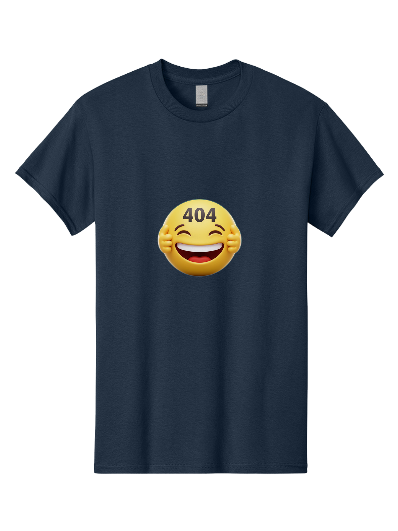 404-Emoji Men'S Graphic Tee, 100% Cotton, Comfortable Casual Summer Wear, Machine Washable, Error 404, Laughing Emoji, Funny Face, Humor, Internet Meme, Page Not Found, Error Message, Comedic Relief Baa071