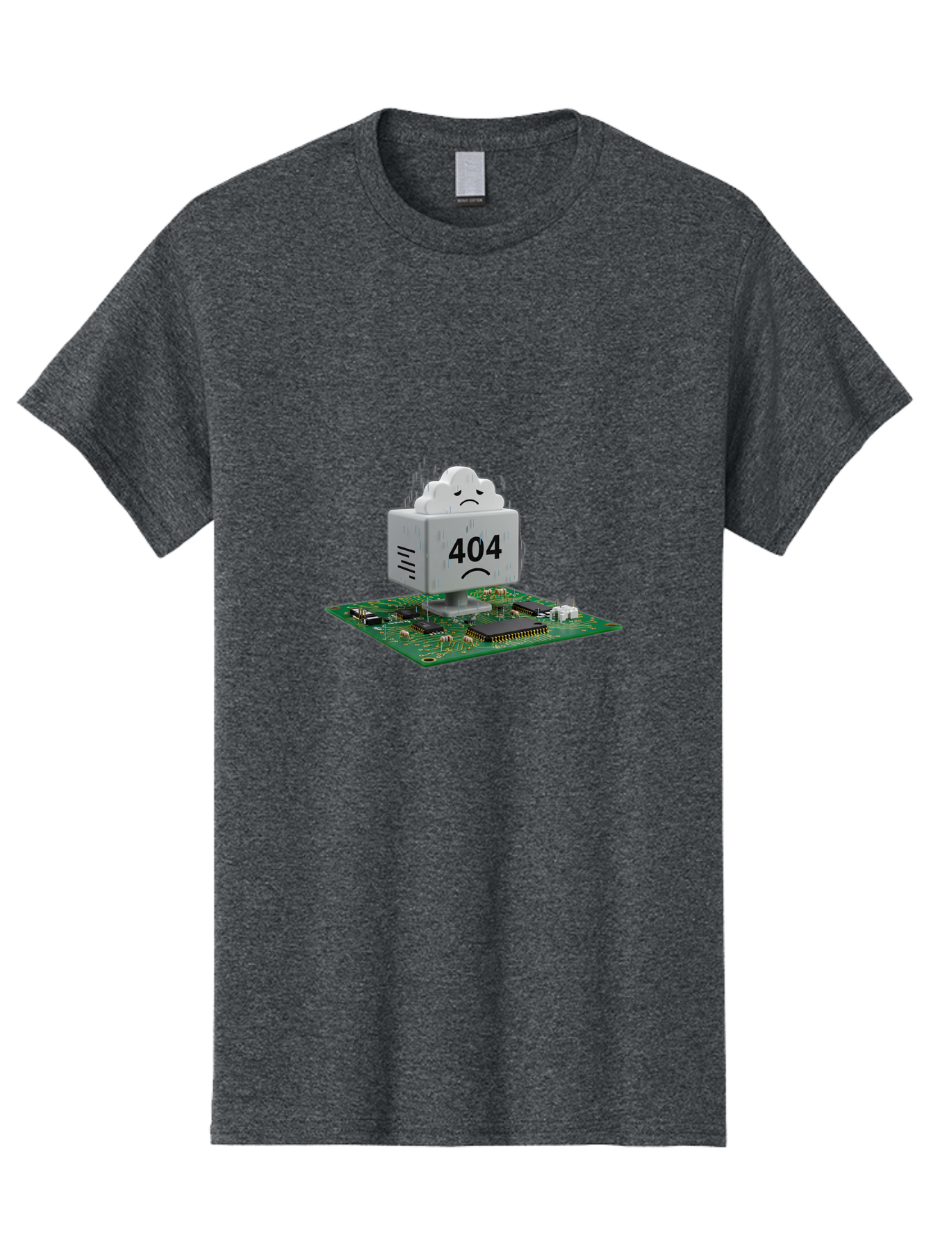 404-Error-10 Men'S Graphic Tee, 100% Cotton, Comfortable Casual Summer Wear, Machine Washable, 404 Error Message, Sad Cloud, Unhappy Face, Computer Hardware, Circuit Board, Error Code, Webpage Not Found, Broken Link, Digital Frustration, Baa074