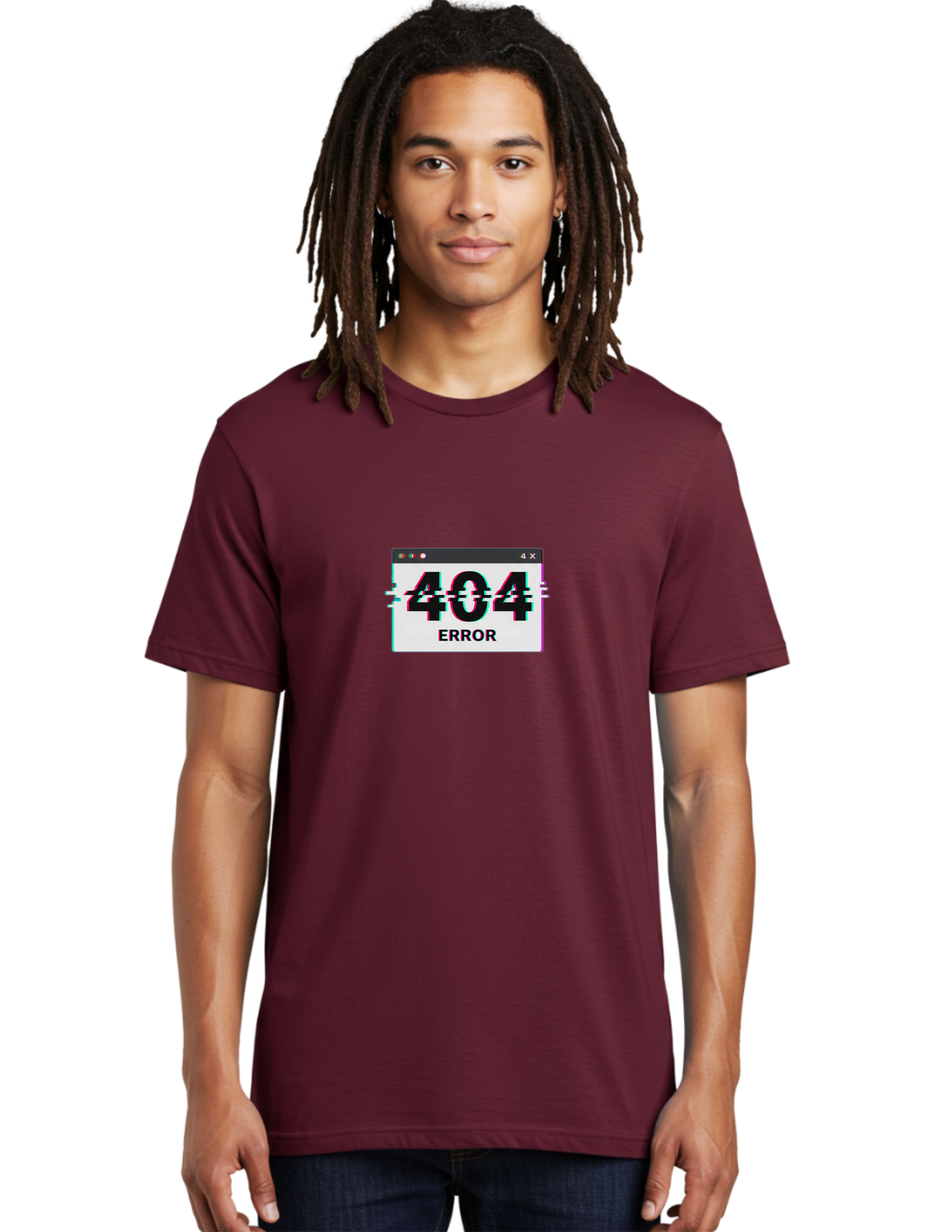 404-Error-2 Men'S Graphic Tee, 100% Cotton, Comfortable Casual Summer Wear, Machine Washable, 404 Error Page, Glitch Effect, Distorted Text, Broken Link, Webpage Not Found, Glitch Art, Error Message, Cyberpunk, Distorted Graphic, 404, Error Baa076