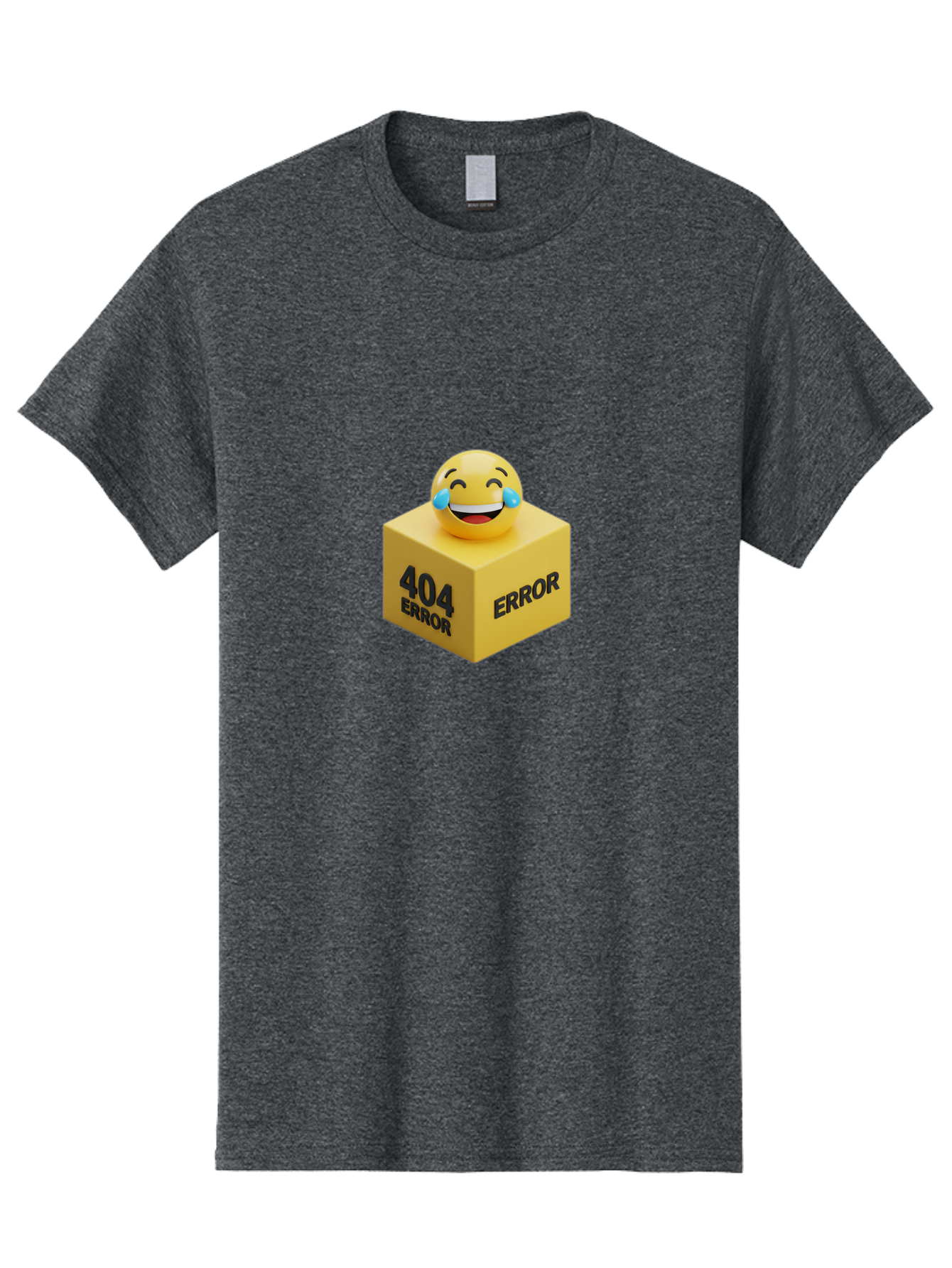 404-Error-3 Men'S Graphic Tee, 100% Cotton, Comfortable Casual Summer Wear, Machine Washable, 404 Error, Error Message, Laughing Emoji, 3D Rendering, Humor, Comedy, Website Error, Webpage Not Found, Crying Laughing Face, Humorous 404 Baa077