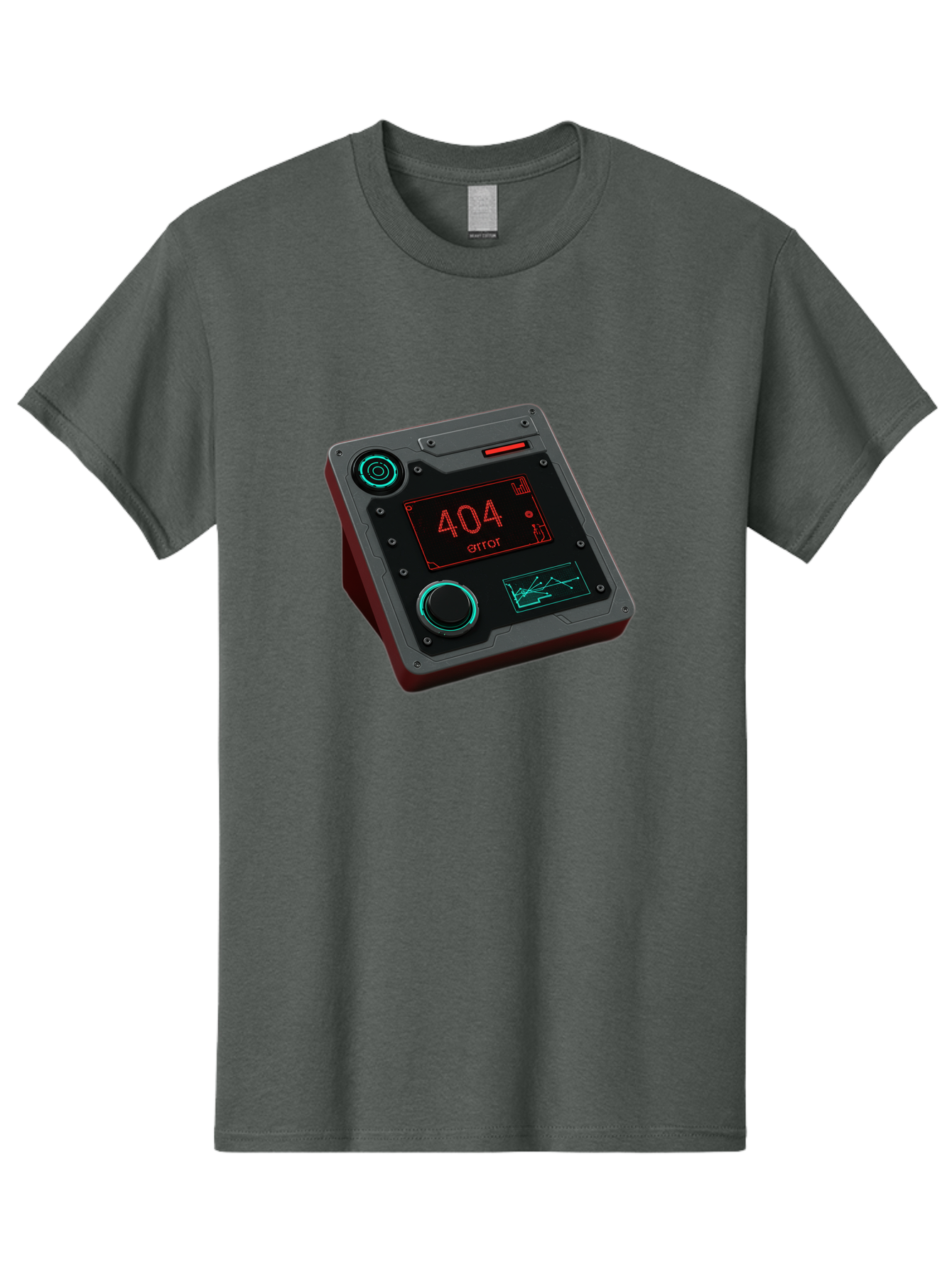 404-Error-4 Men'S Graphic Tee, 100% Cotton, Comfortable Casual Summer Wear, Machine Washable, Futuristic Device, 404 Error Message, Neon Lights, Digital Display, Error Screen, Cyberpunk Technology, Glitchy Interface, High-Tech Gadget Baa078