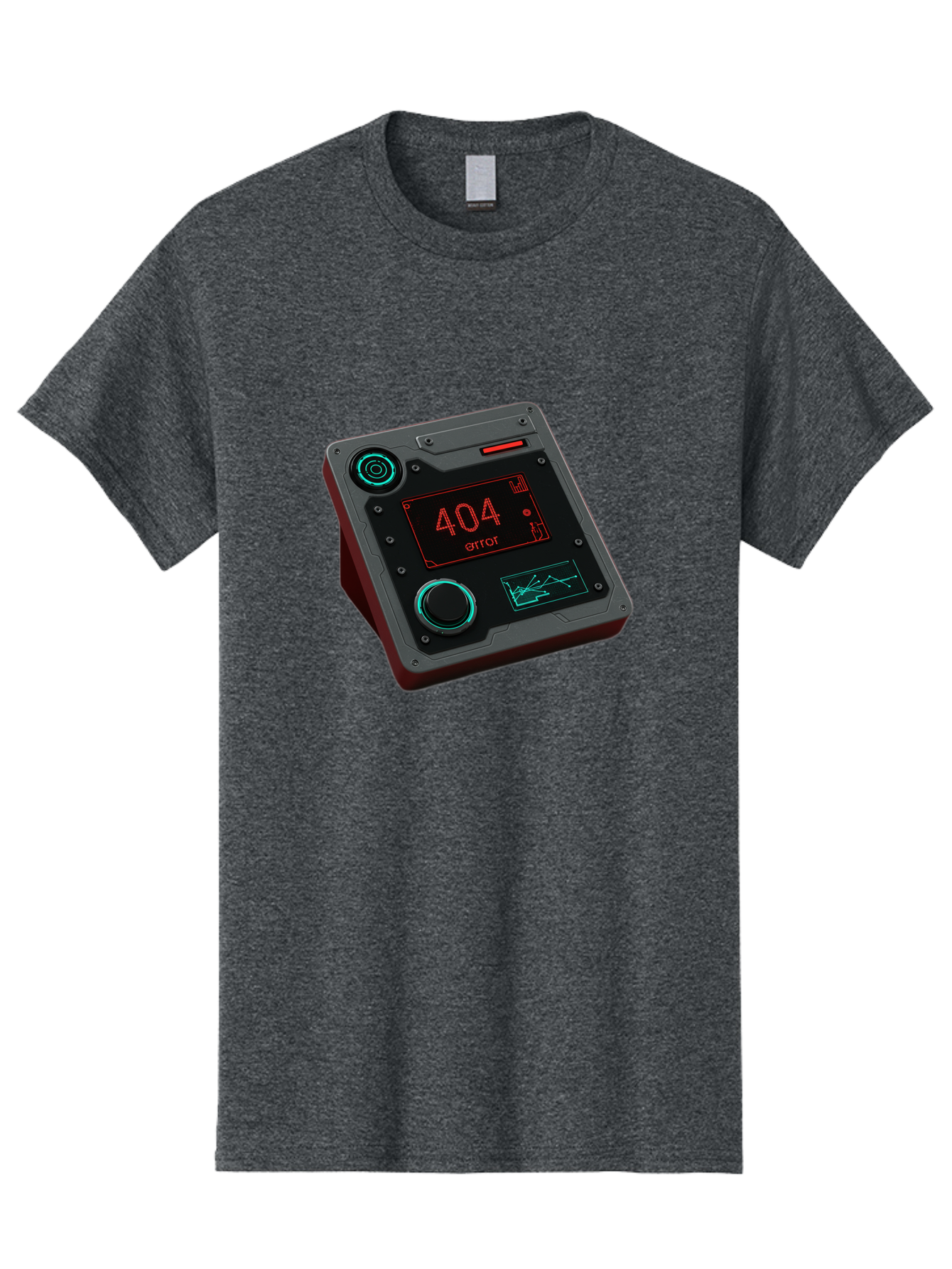 404-Error-4 Men'S Graphic Tee, 100% Cotton, Comfortable Casual Summer Wear, Machine Washable, Futuristic Device, 404 Error Message, Neon Lights, Digital Display, Error Screen, Cyberpunk Technology, Glitchy Interface, High-Tech Gadget Baa078