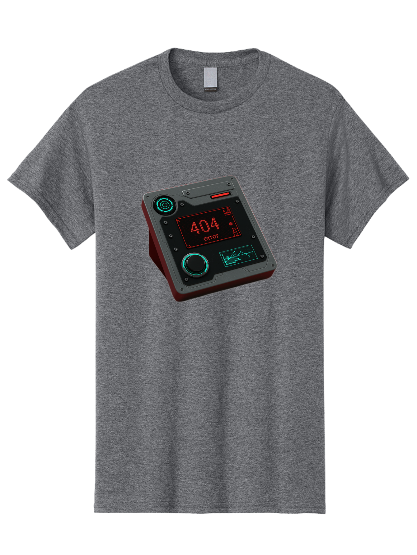 404-Error-4 Men'S Graphic Tee, 100% Cotton, Comfortable Casual Summer Wear, Machine Washable, Futuristic Device, 404 Error Message, Neon Lights, Digital Display, Error Screen, Cyberpunk Technology, Glitchy Interface, High-Tech Gadget Baa078
