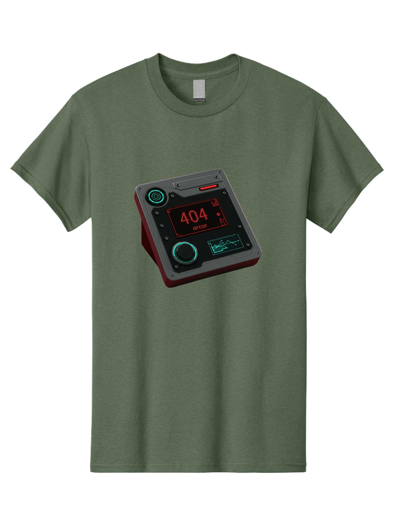 404-Error-4 Men'S Graphic Tee, 100% Cotton, Comfortable Casual Summer Wear, Machine Washable, Futuristic Device, 404 Error Message, Neon Lights, Digital Display, Error Screen, Cyberpunk Technology, Glitchy Interface, High-Tech Gadget Baa078