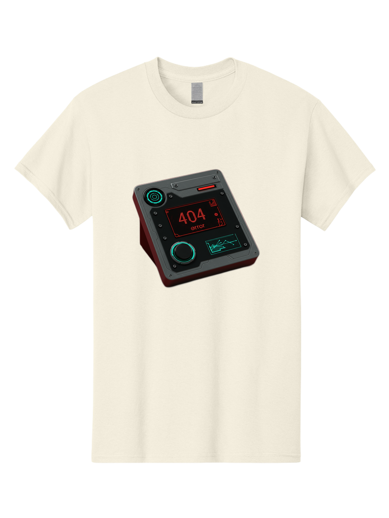 404-Error-4 Men'S Graphic Tee, 100% Cotton, Comfortable Casual Summer Wear, Machine Washable, Futuristic Device, 404 Error Message, Neon Lights, Digital Display, Error Screen, Cyberpunk Technology, Glitchy Interface, High-Tech Gadget Baa078
