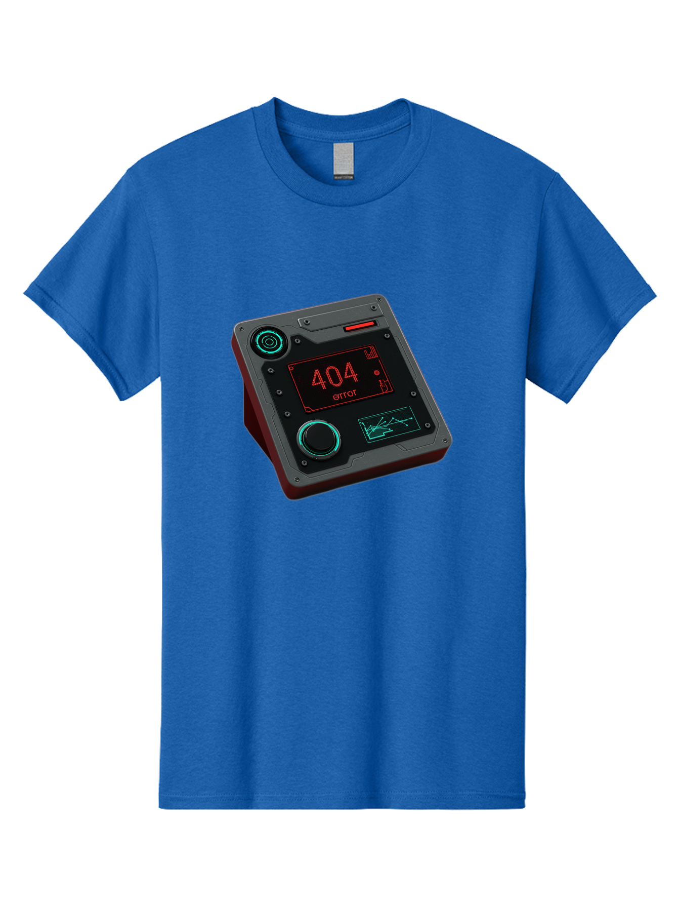 404-Error-4 Men'S Graphic Tee, 100% Cotton, Comfortable Casual Summer Wear, Machine Washable, Futuristic Device, 404 Error Message, Neon Lights, Digital Display, Error Screen, Cyberpunk Technology, Glitchy Interface, High-Tech Gadget Baa078