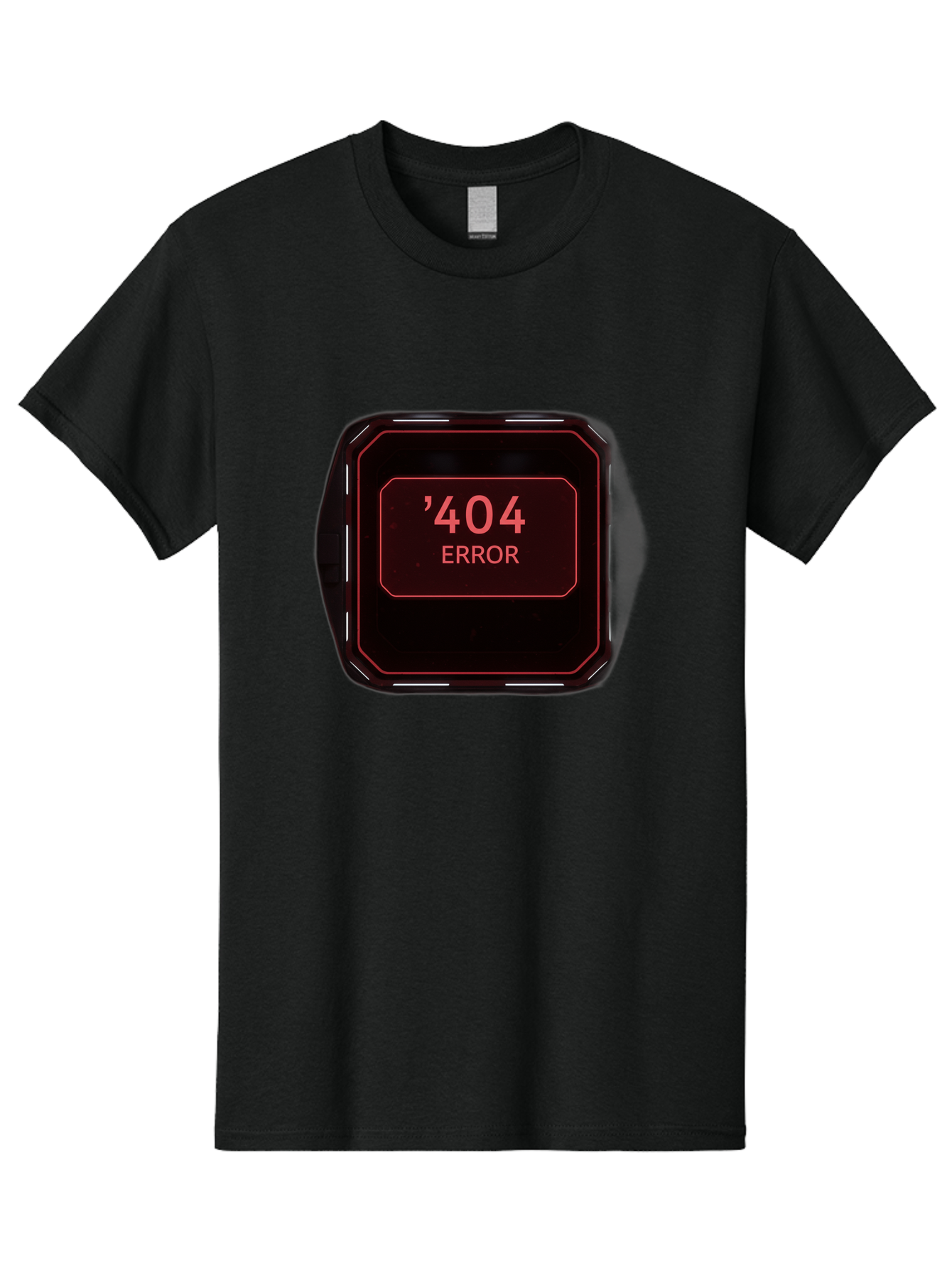 404-Error-5 Men'S Graphic Tee, 100% Cotton, Comfortable Casual Summer Wear, Machine Washable, 404 Error Message, Error Page, Website Error, Page Not Found, Futuristic Design, Digital Glitch, Red Neon Lights, Cyberpunk Aesthetic, Baa079