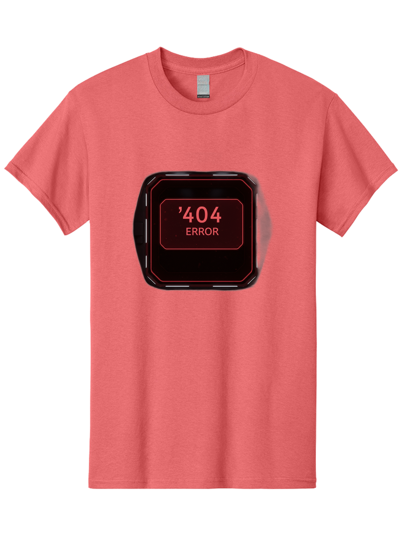 404-Error-5 Men'S Graphic Tee, 100% Cotton, Comfortable Casual Summer Wear, Machine Washable, 404 Error Message, Error Page, Website Error, Page Not Found, Futuristic Design, Digital Glitch, Red Neon Lights, Cyberpunk Aesthetic, Baa079