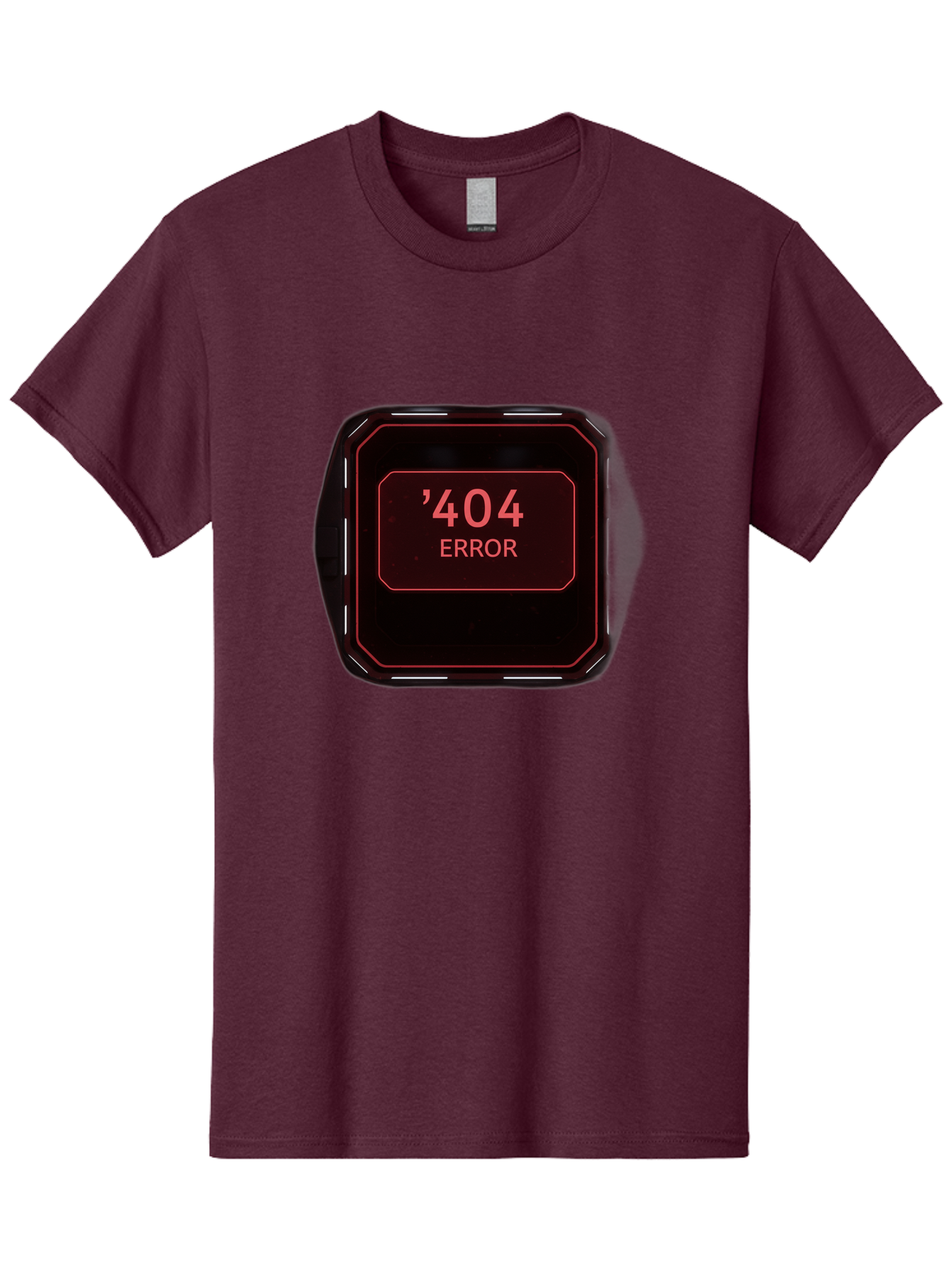 404-Error-5 Men'S Graphic Tee, 100% Cotton, Comfortable Casual Summer Wear, Machine Washable, 404 Error Message, Error Page, Website Error, Page Not Found, Futuristic Design, Digital Glitch, Red Neon Lights, Cyberpunk Aesthetic, Baa079