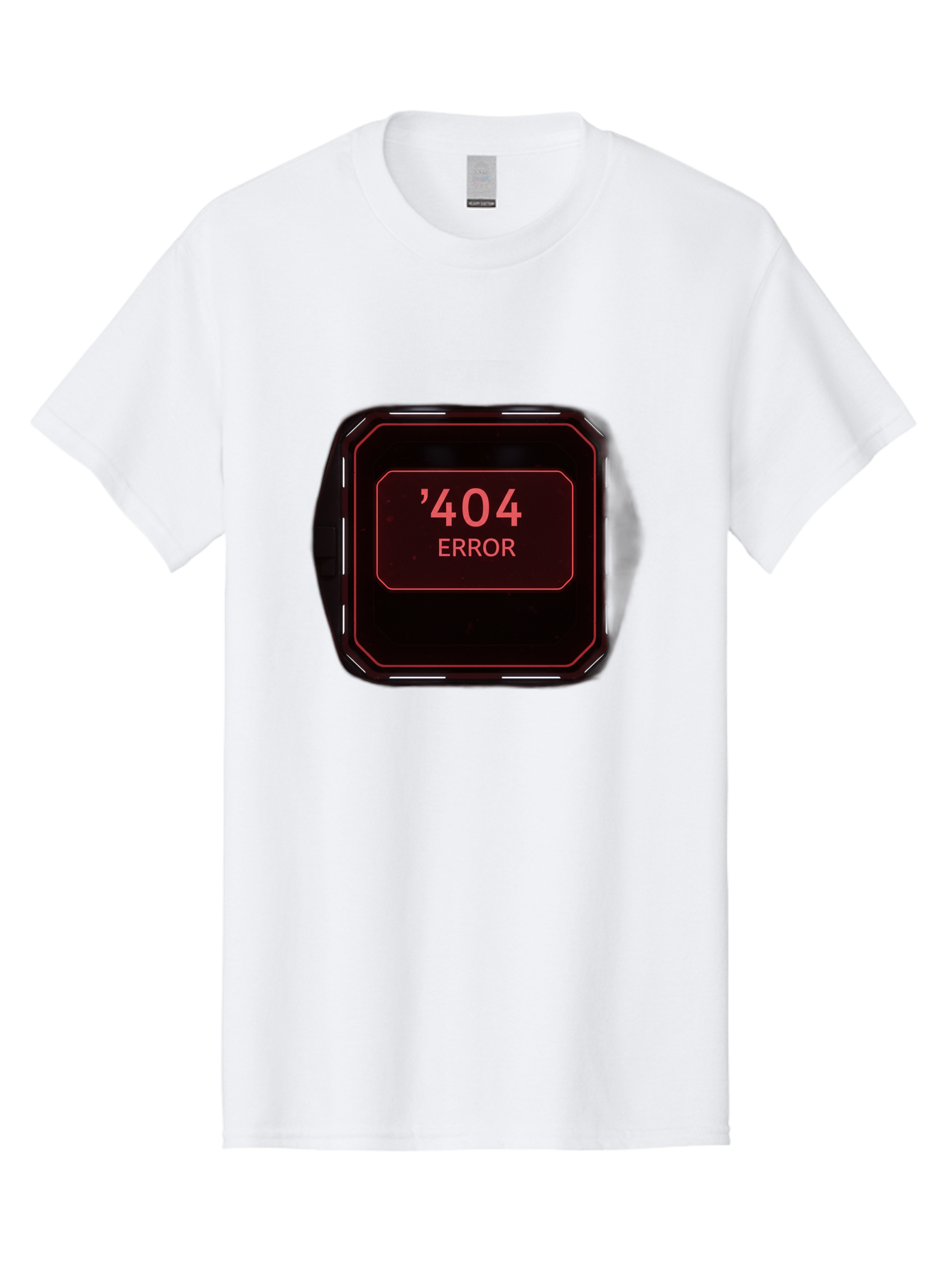 404-Error-5 Men'S Graphic Tee, 100% Cotton, Comfortable Casual Summer Wear, Machine Washable, 404 Error Message, Error Page, Website Error, Page Not Found, Futuristic Design, Digital Glitch, Red Neon Lights, Cyberpunk Aesthetic, Baa079