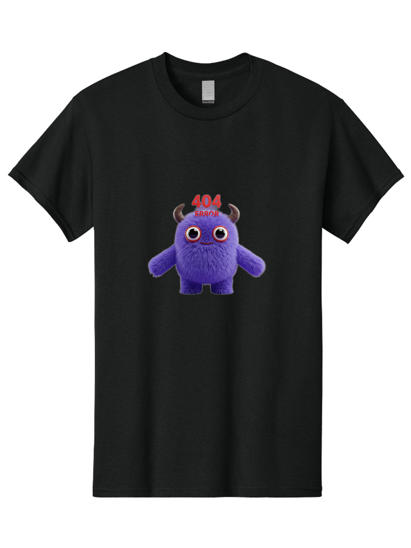 404-Error-9 Men'S Graphic Tee, 100% Cotton, Comfortable Casual Summer Wear, Machine Washable, Purple Monster With Horns, 404 Error Message, Cartoon Character, Funny Illustration, Error Page, Page Not Found, Playful Design, Whimsical Creature Baa083