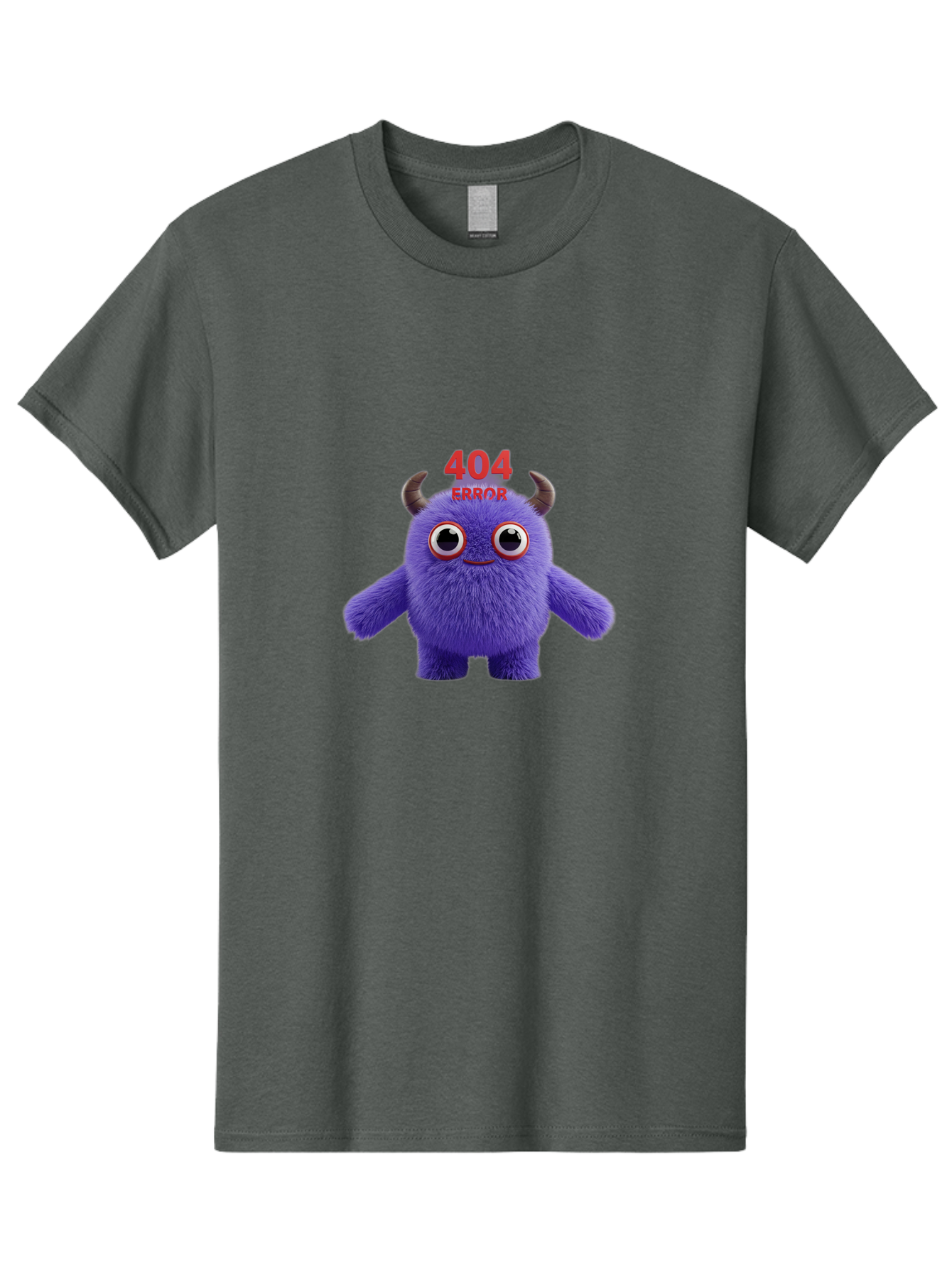404-Error-9 Men'S Graphic Tee, 100% Cotton, Comfortable Casual Summer Wear, Machine Washable, Purple Monster With Horns, 404 Error Message, Cartoon Character, Funny Illustration, Error Page, Page Not Found, Playful Design, Whimsical Creature Baa083