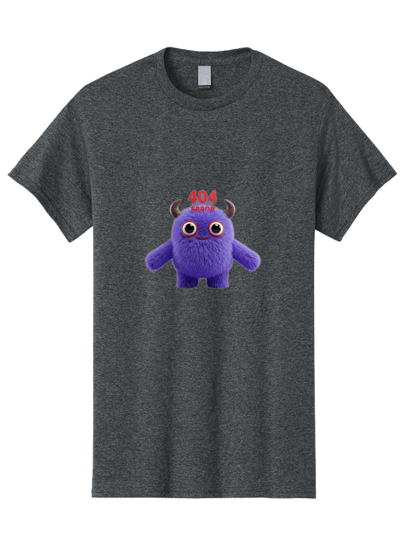 404-Error-9 Men'S Graphic Tee, 100% Cotton, Comfortable Casual Summer Wear, Machine Washable, Purple Monster With Horns, 404 Error Message, Cartoon Character, Funny Illustration, Error Page, Page Not Found, Playful Design, Whimsical Creature Baa083