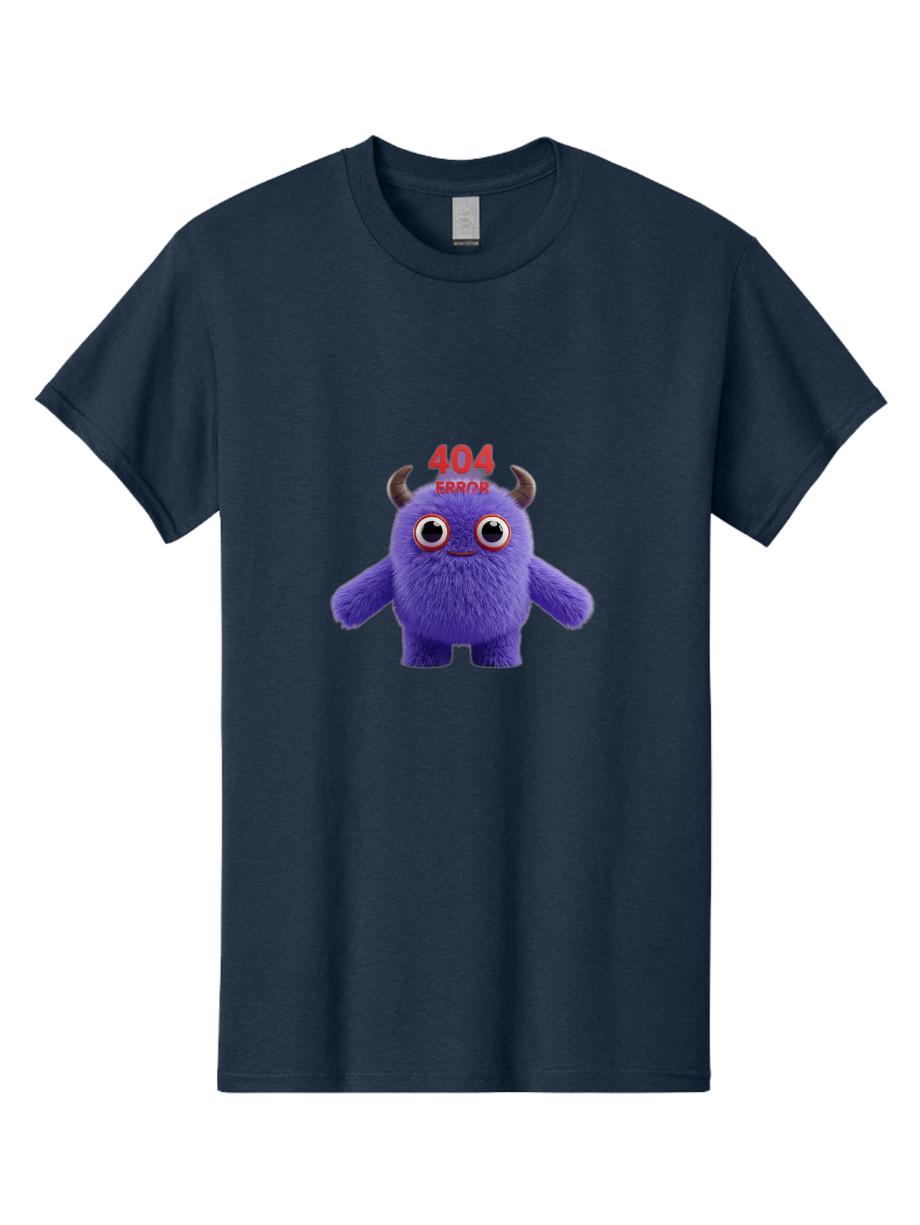 404-Error-9 Men'S Graphic Tee, 100% Cotton, Comfortable Casual Summer Wear, Machine Washable, Purple Monster With Horns, 404 Error Message, Cartoon Character, Funny Illustration, Error Page, Page Not Found, Playful Design, Whimsical Creature Baa083