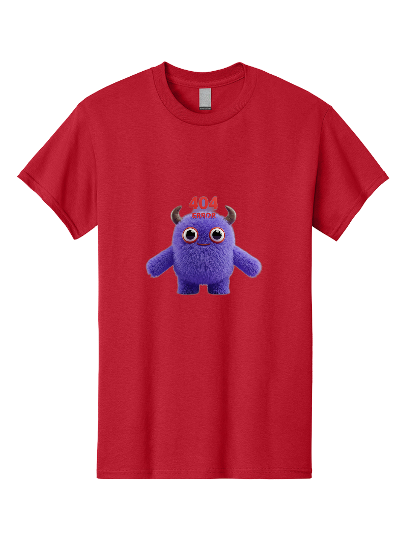 404-Error-9 Men'S Graphic Tee, 100% Cotton, Comfortable Casual Summer Wear, Machine Washable, Purple Monster With Horns, 404 Error Message, Cartoon Character, Funny Illustration, Error Page, Page Not Found, Playful Design, Whimsical Creature Baa083