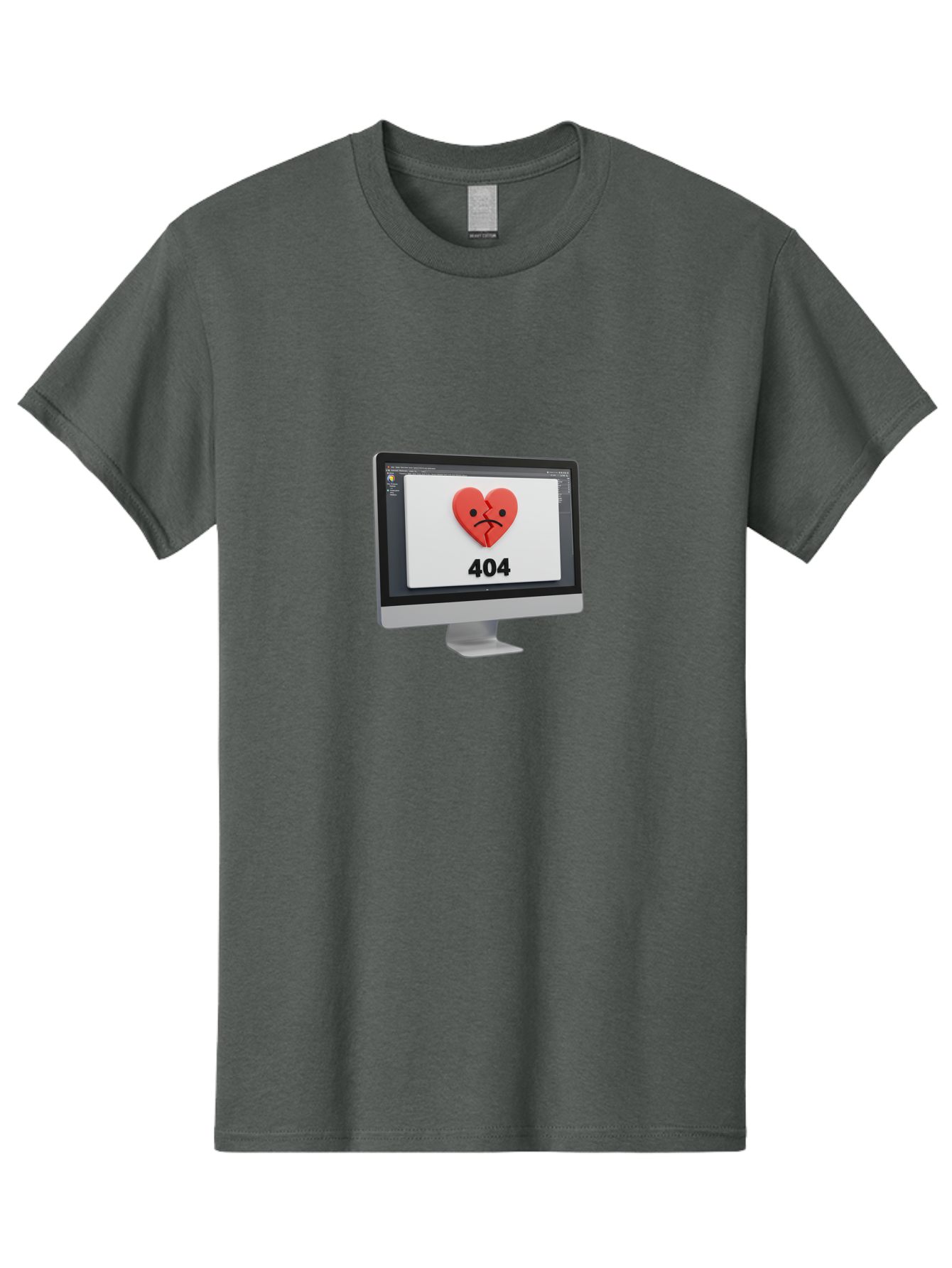 404-Error-Heart Men'S Graphic Tee, 100% Cotton, Comfortable Casual Summer Wear, Machine Washable, 404 Error Page, Broken Heart, Sad Face, Heartbreak Symbol, Webpage Not Found, Technical Issue, Error Message, Frustrated User Baa085