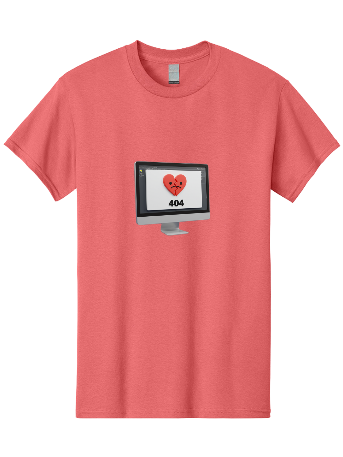404-Error-Heart Men'S Graphic Tee, 100% Cotton, Comfortable Casual Summer Wear, Machine Washable, 404 Error Page, Broken Heart, Sad Face, Heartbreak Symbol, Webpage Not Found, Technical Issue, Error Message, Frustrated User Baa085