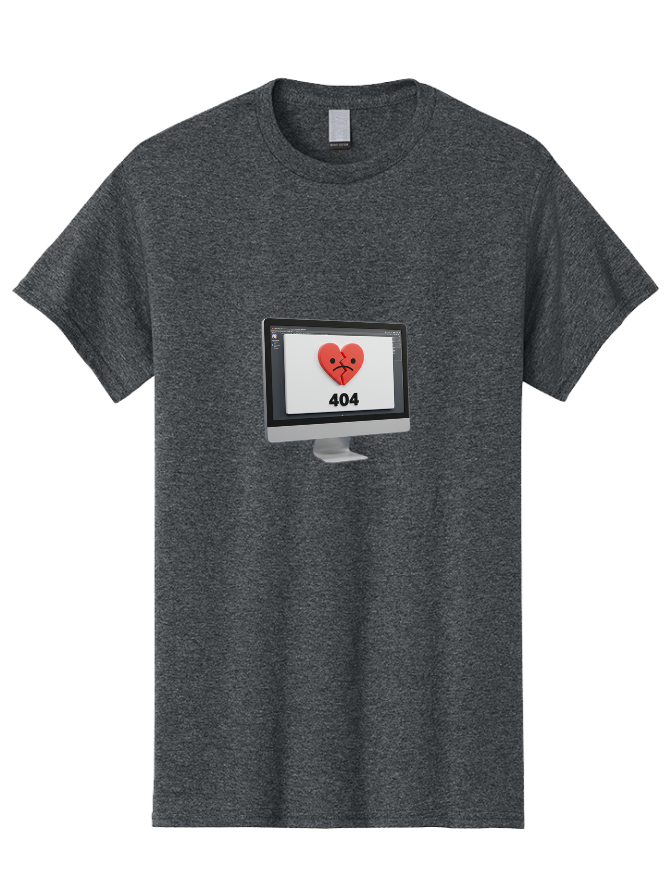 404-Error-Heart Men'S Graphic Tee, 100% Cotton, Comfortable Casual Summer Wear, Machine Washable, 404 Error Page, Broken Heart, Sad Face, Heartbreak Symbol, Webpage Not Found, Technical Issue, Error Message, Frustrated User Baa085