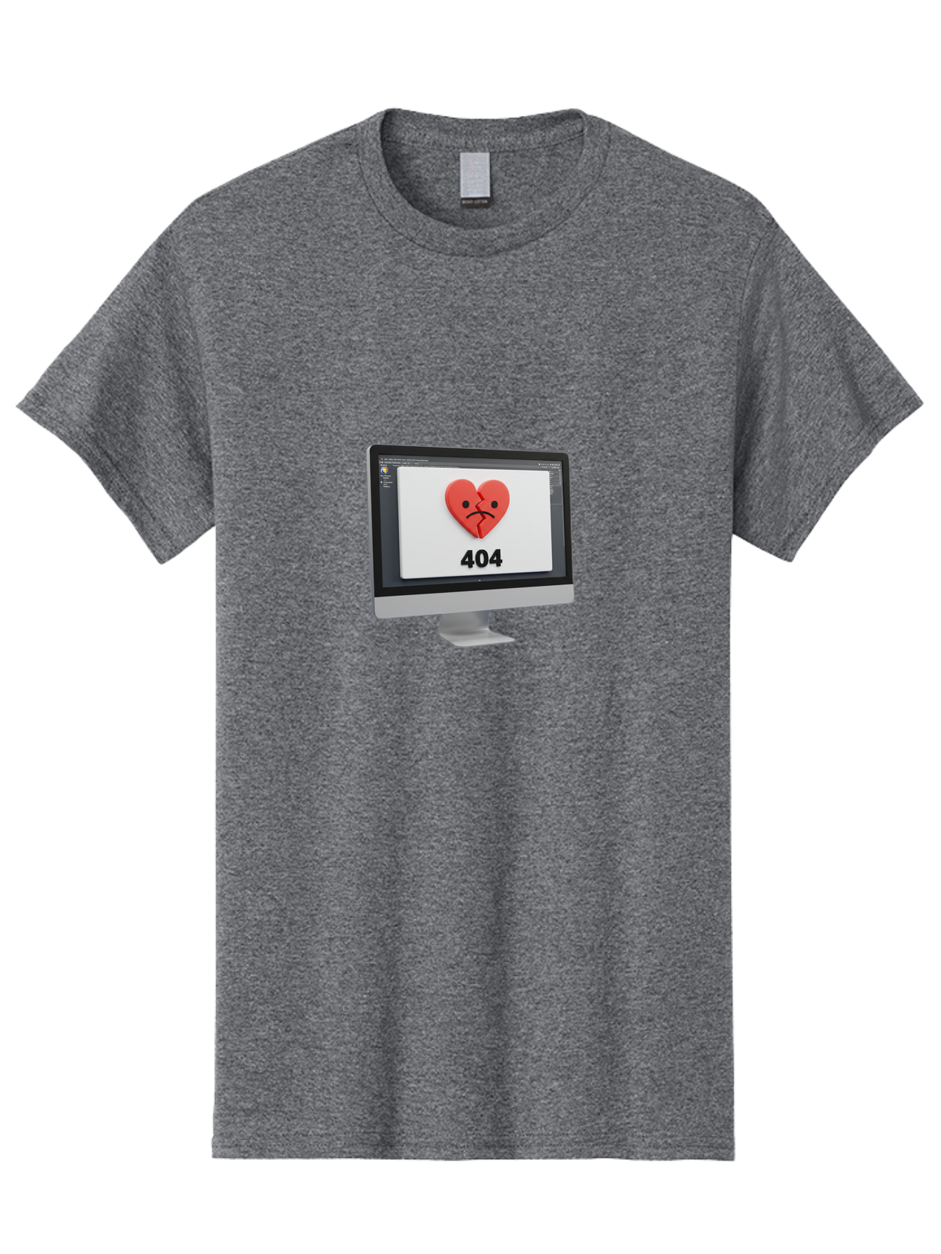 404-Error-Heart Men'S Graphic Tee, 100% Cotton, Comfortable Casual Summer Wear, Machine Washable, 404 Error Page, Broken Heart, Sad Face, Heartbreak Symbol, Webpage Not Found, Technical Issue, Error Message, Frustrated User Baa085