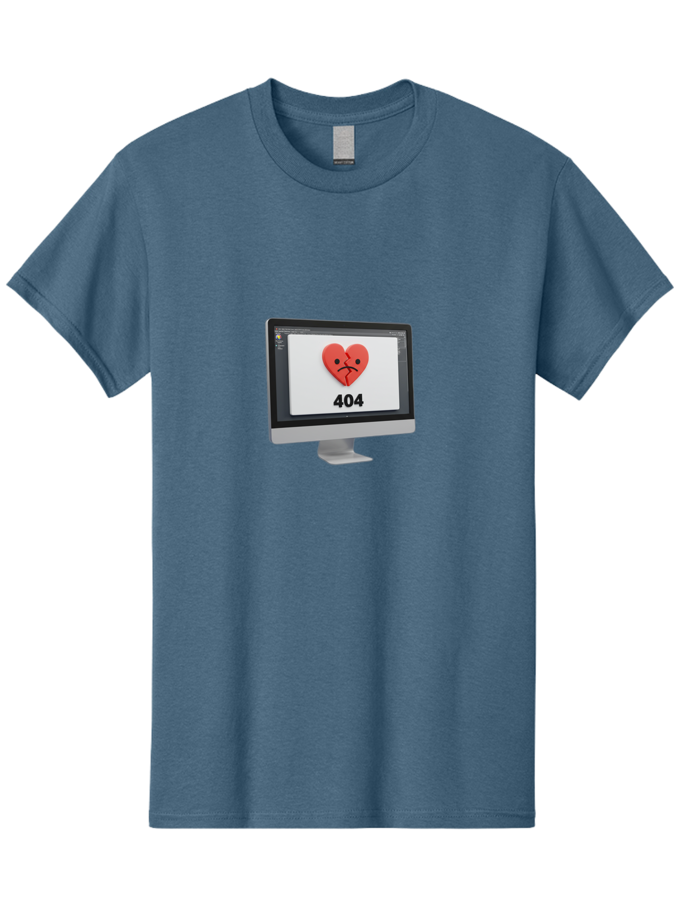 404-Error-Heart Men'S Graphic Tee, 100% Cotton, Comfortable Casual Summer Wear, Machine Washable, 404 Error Page, Broken Heart, Sad Face, Heartbreak Symbol, Webpage Not Found, Technical Issue, Error Message, Frustrated User Baa085