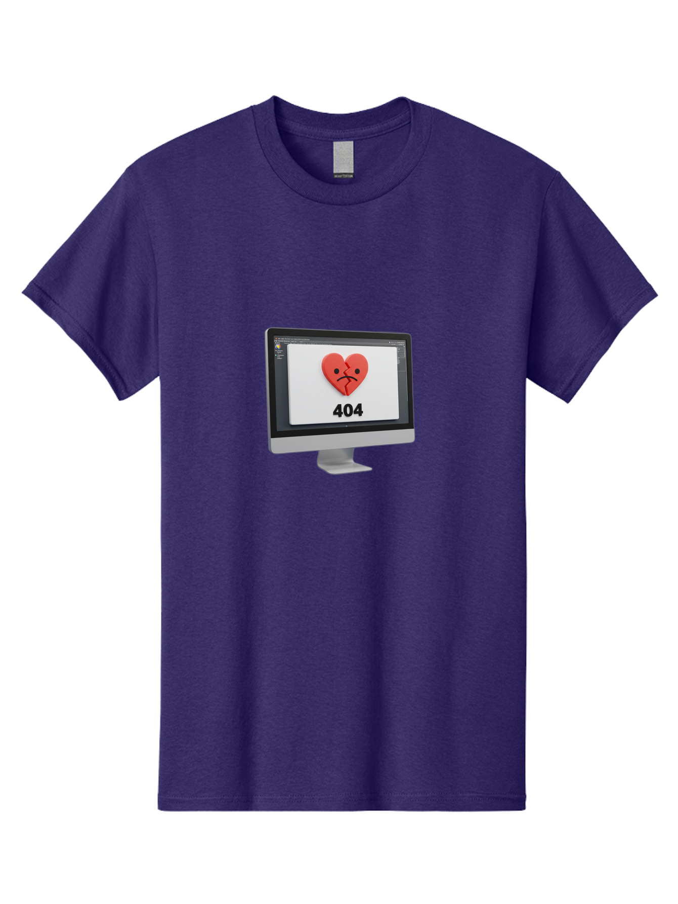 404-Error-Heart Men'S Graphic Tee, 100% Cotton, Comfortable Casual Summer Wear, Machine Washable, 404 Error Page, Broken Heart, Sad Face, Heartbreak Symbol, Webpage Not Found, Technical Issue, Error Message, Frustrated User Baa085
