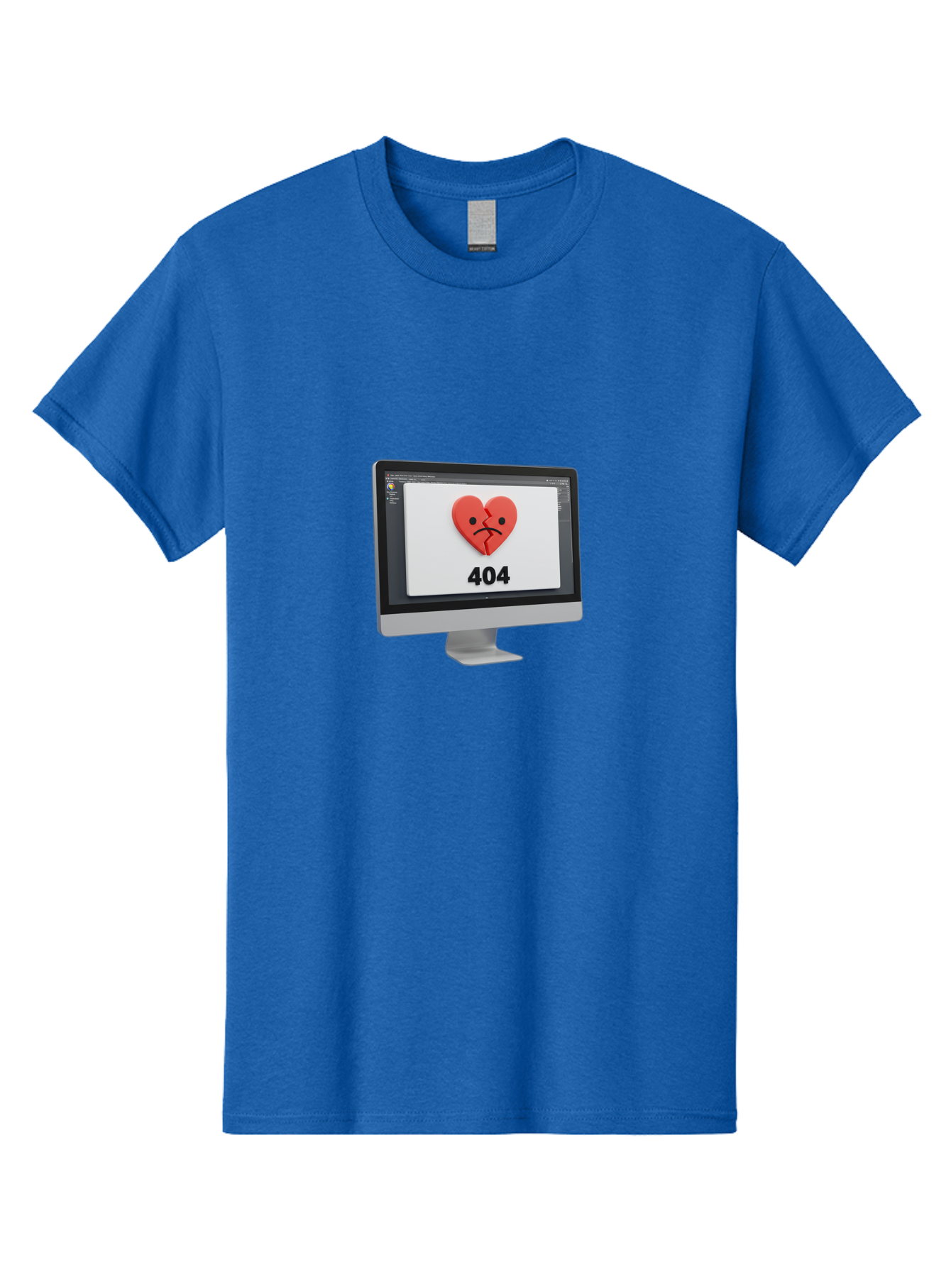 404-Error-Heart Men'S Graphic Tee, 100% Cotton, Comfortable Casual Summer Wear, Machine Washable, 404 Error Page, Broken Heart, Sad Face, Heartbreak Symbol, Webpage Not Found, Technical Issue, Error Message, Frustrated User Baa085