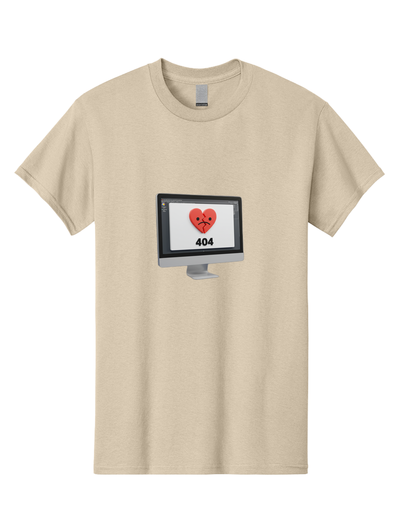 404-Error-Heart Men'S Graphic Tee, 100% Cotton, Comfortable Casual Summer Wear, Machine Washable, 404 Error Page, Broken Heart, Sad Face, Heartbreak Symbol, Webpage Not Found, Technical Issue, Error Message, Frustrated User Baa085