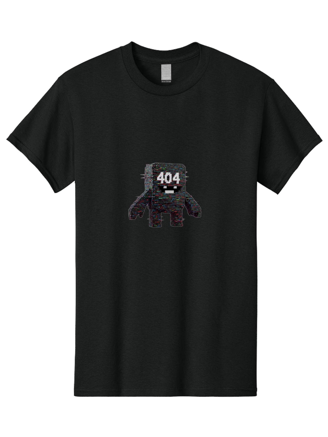 404-Error-Monster Men'S Graphic Tee, 100% Cotton, Comfortable Casual Summer Wear, Machine Washable, Glitchy Monster, Error Message, 404, Distorted Creature, Digital Art, Pixelated Character, Creepy Figure, Faulty Code, Malfunctioning, Baa087