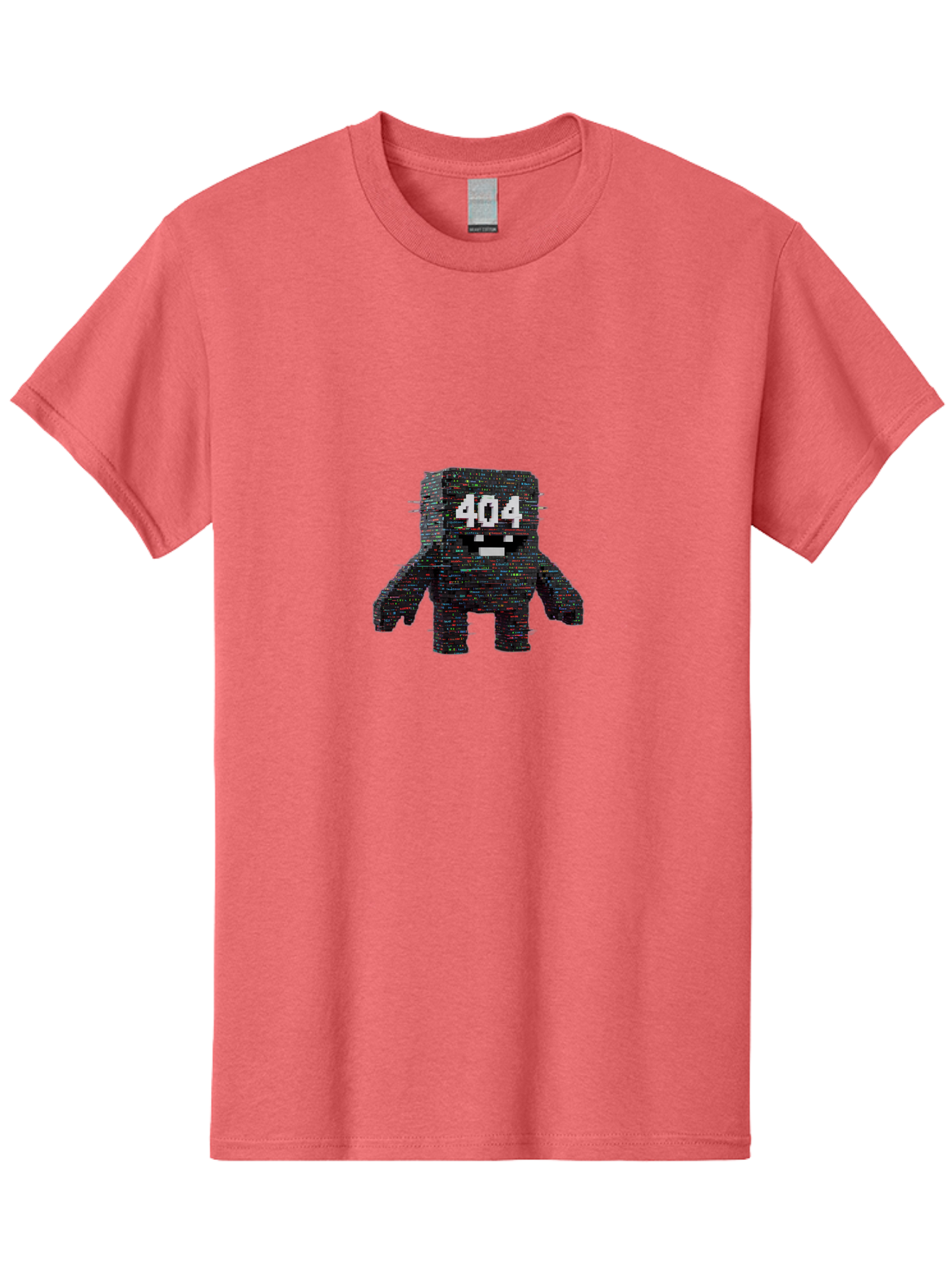 404-Error-Monster Men'S Graphic Tee, 100% Cotton, Comfortable Casual Summer Wear, Machine Washable, Glitchy Monster, Error Message, 404, Distorted Creature, Digital Art, Pixelated Character, Creepy Figure, Faulty Code, Malfunctioning, Baa087