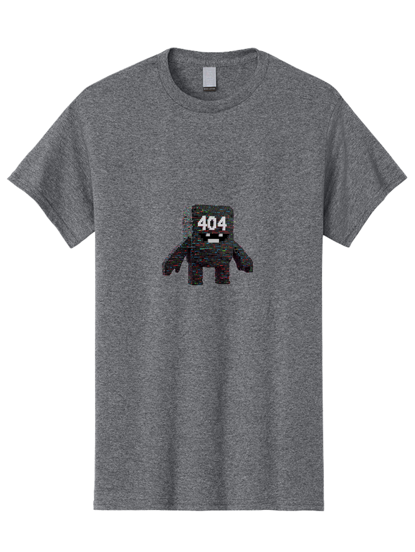 404-Error-Monster Men'S Graphic Tee, 100% Cotton, Comfortable Casual Summer Wear, Machine Washable, Glitchy Monster, Error Message, 404, Distorted Creature, Digital Art, Pixelated Character, Creepy Figure, Faulty Code, Malfunctioning, Baa087
