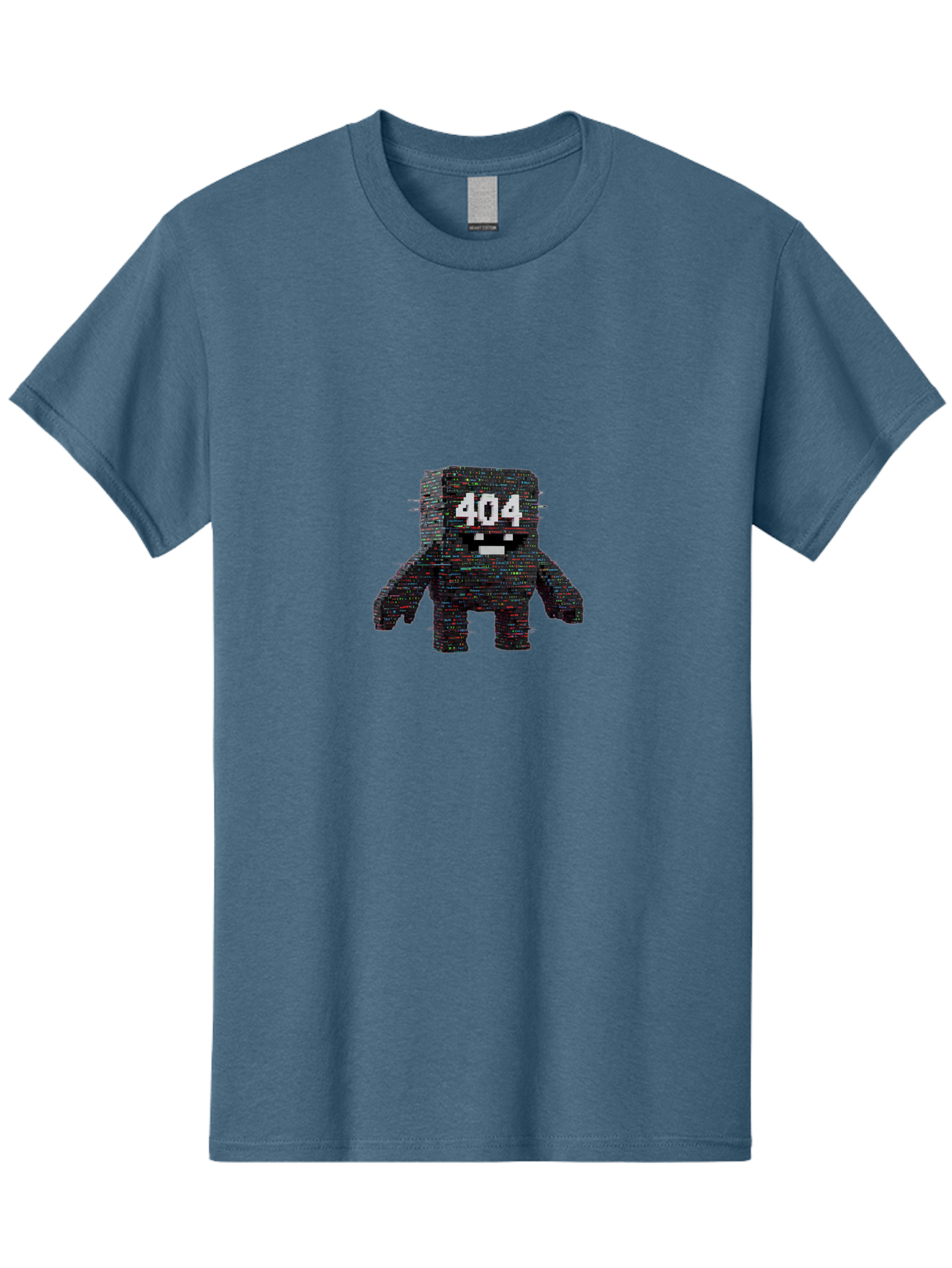 404-Error-Monster Men'S Graphic Tee, 100% Cotton, Comfortable Casual Summer Wear, Machine Washable, Glitchy Monster, Error Message, 404, Distorted Creature, Digital Art, Pixelated Character, Creepy Figure, Faulty Code, Malfunctioning, Baa087
