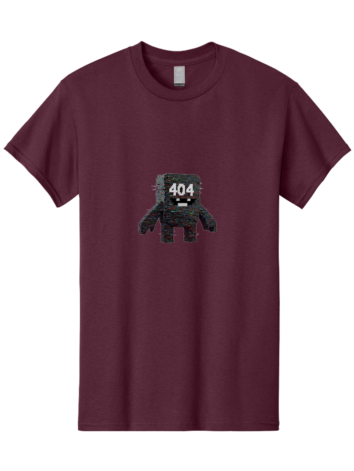 404-Error-Monster Men'S Graphic Tee, 100% Cotton, Comfortable Casual Summer Wear, Machine Washable, Glitchy Monster, Error Message, 404, Distorted Creature, Digital Art, Pixelated Character, Creepy Figure, Faulty Code, Malfunctioning, Baa087