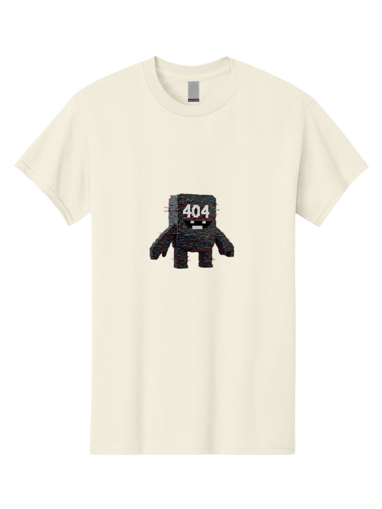 404-Error-Monster Men'S Graphic Tee, 100% Cotton, Comfortable Casual Summer Wear, Machine Washable, Glitchy Monster, Error Message, 404, Distorted Creature, Digital Art, Pixelated Character, Creepy Figure, Faulty Code, Malfunctioning, Baa087