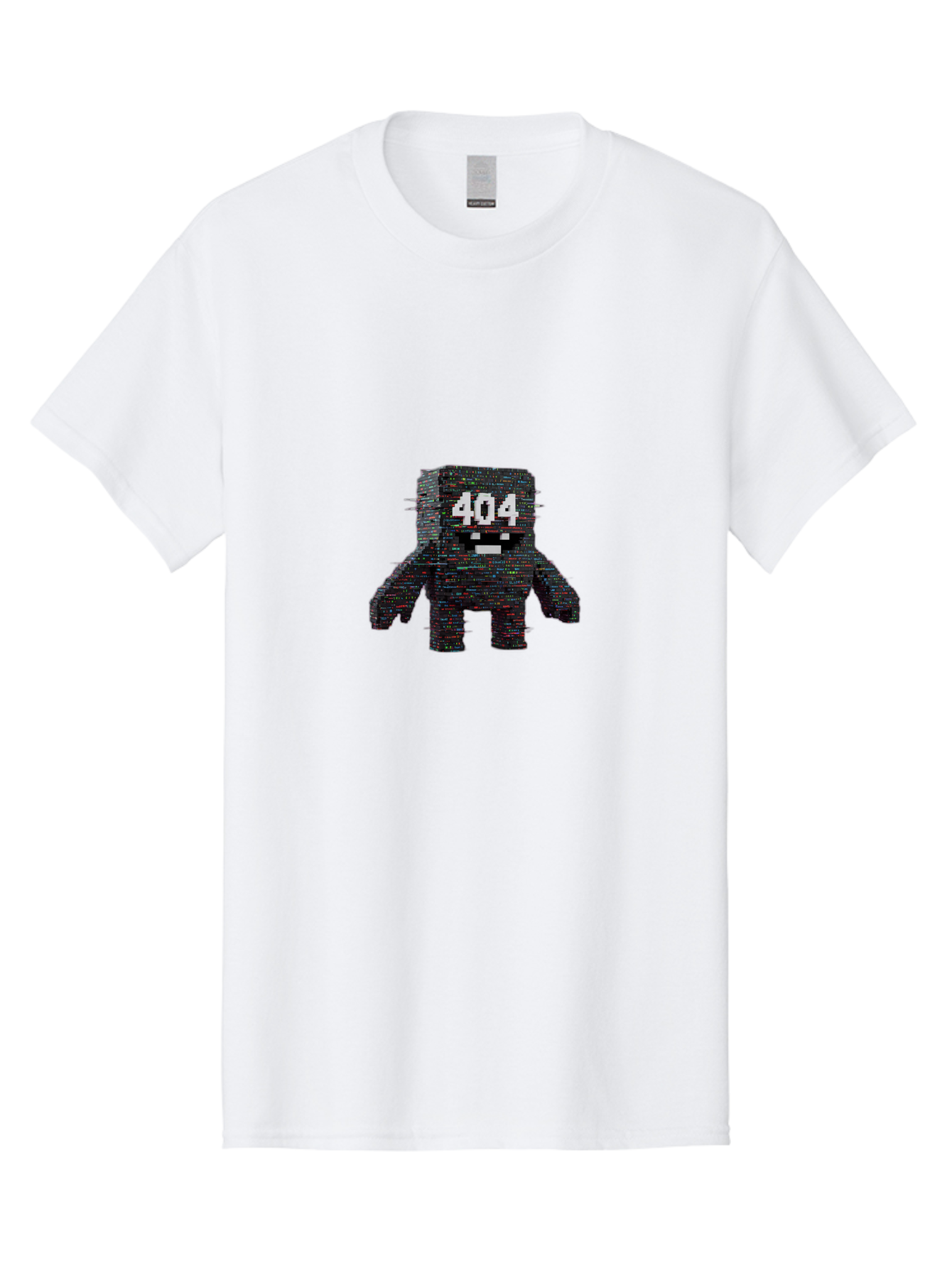 404-Error-Monster Men'S Graphic Tee, 100% Cotton, Comfortable Casual Summer Wear, Machine Washable, Glitchy Monster, Error Message, 404, Distorted Creature, Digital Art, Pixelated Character, Creepy Figure, Faulty Code, Malfunctioning, Baa087