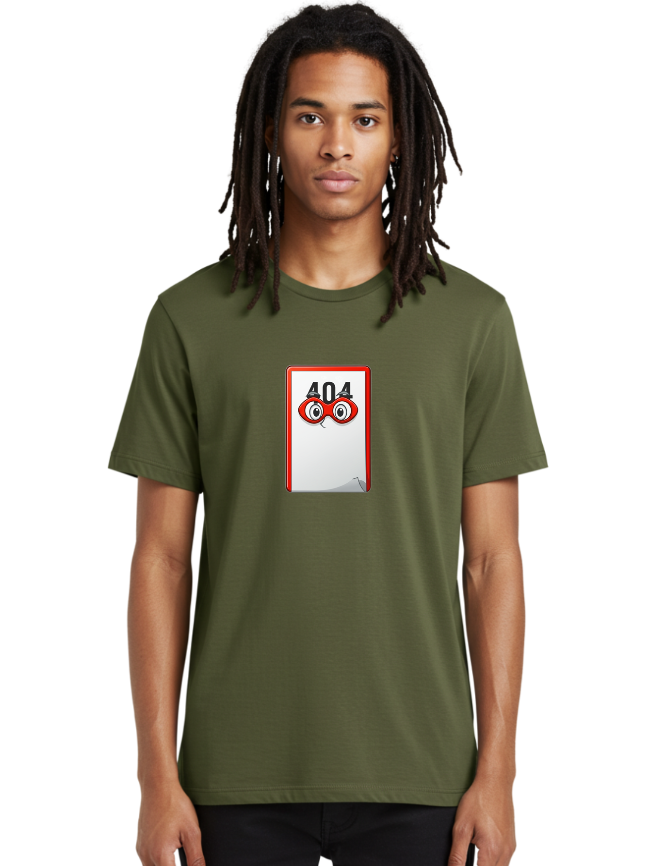 404-Error-Page-1 Men'S Graphic Tee, 100% Cotton, Comfortable Casual Summer Wear, Machine Washable, Error Page Not Found, 404 Error, Web Page Error, Page Not Found, Cartoon Illustration, Red Glasses, Website Error, Web Development Baa088