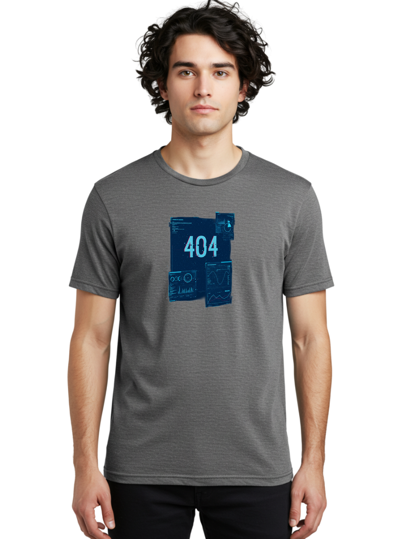 404-Error-Page Men'S Graphic Tee, 100% Cotton, Comfortable Casual Summer Wear, Machine Washable, 404 Error Page, Page Not Found, Digital Glitch, Cyberpunk Style, Futuristic Design, Error Message, Broken Link, Techno Aesthetic, Baa089