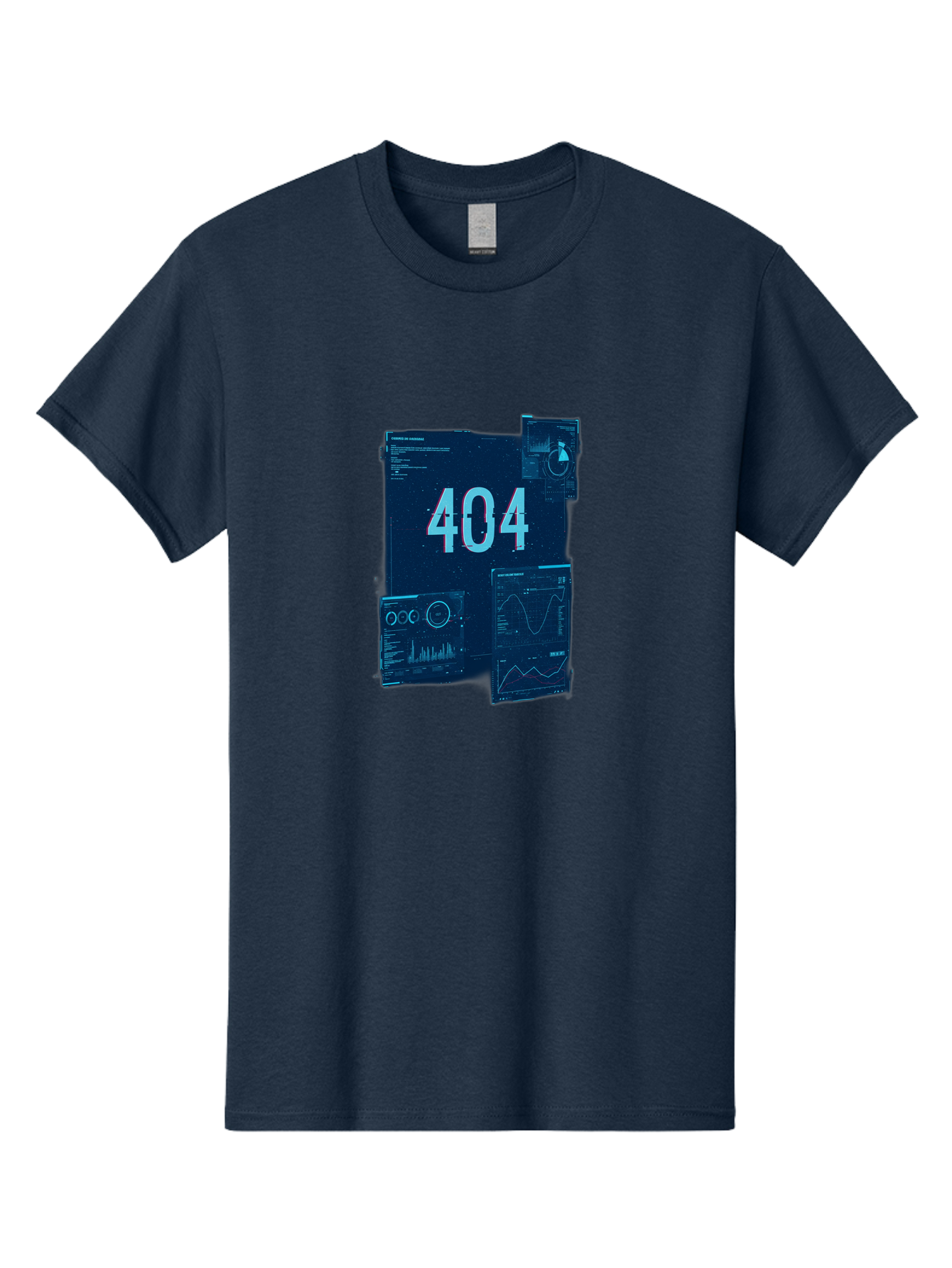 404-Error-Page Men'S Graphic Tee, 100% Cotton, Comfortable Casual Summer Wear, Machine Washable, 404 Error Page, Page Not Found, Digital Glitch, Cyberpunk Style, Futuristic Design, Error Message, Broken Link, Techno Aesthetic, Baa089