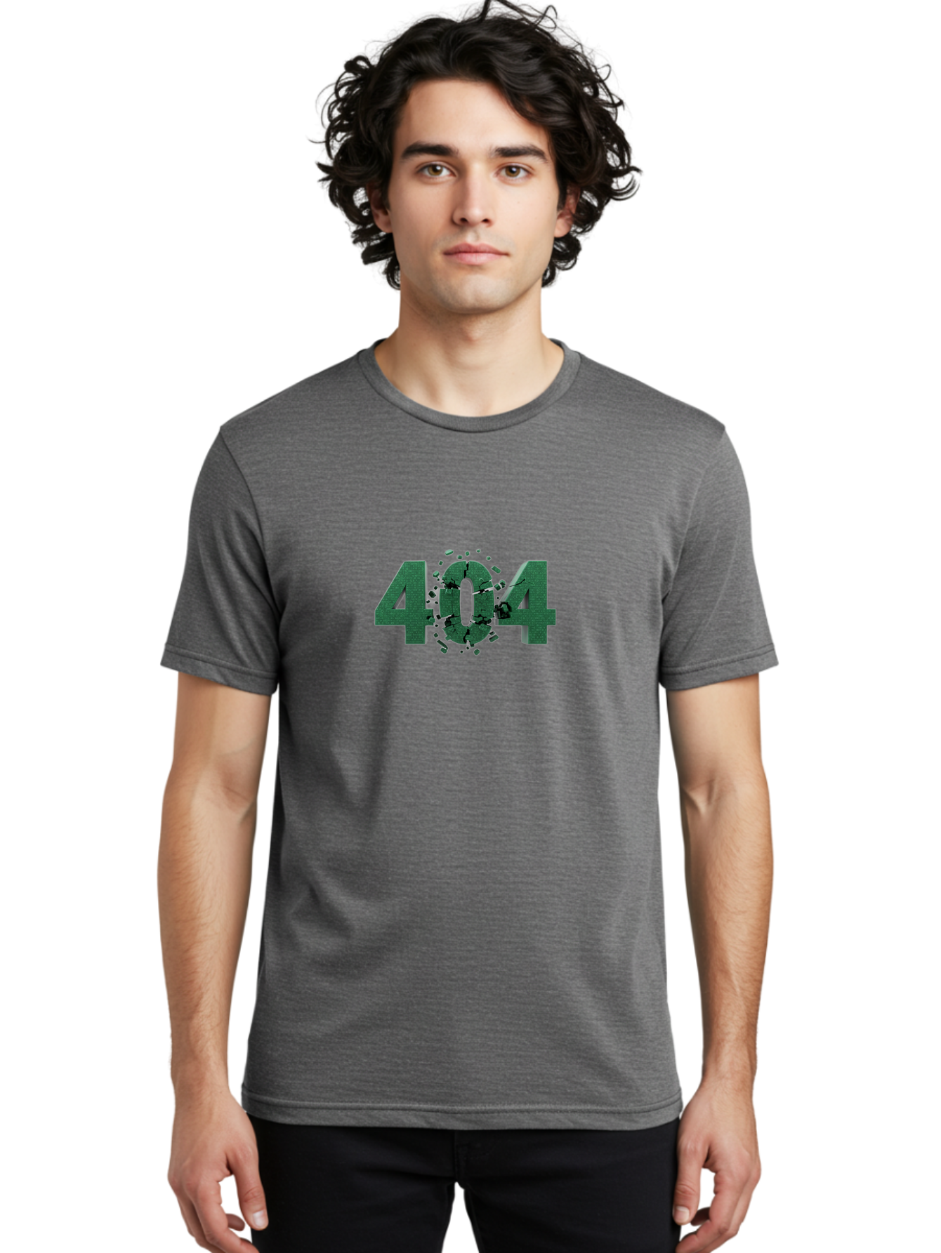 404-Error Men'S Graphic Tee, 100% Cotton, Comfortable Casual Summer Wear, Machine Washable, 404 Error, Broken Link, Page Not Found, Crushed Numbers, Broken Text, Error Message, Website Glitch, Broken Webpage Baa093