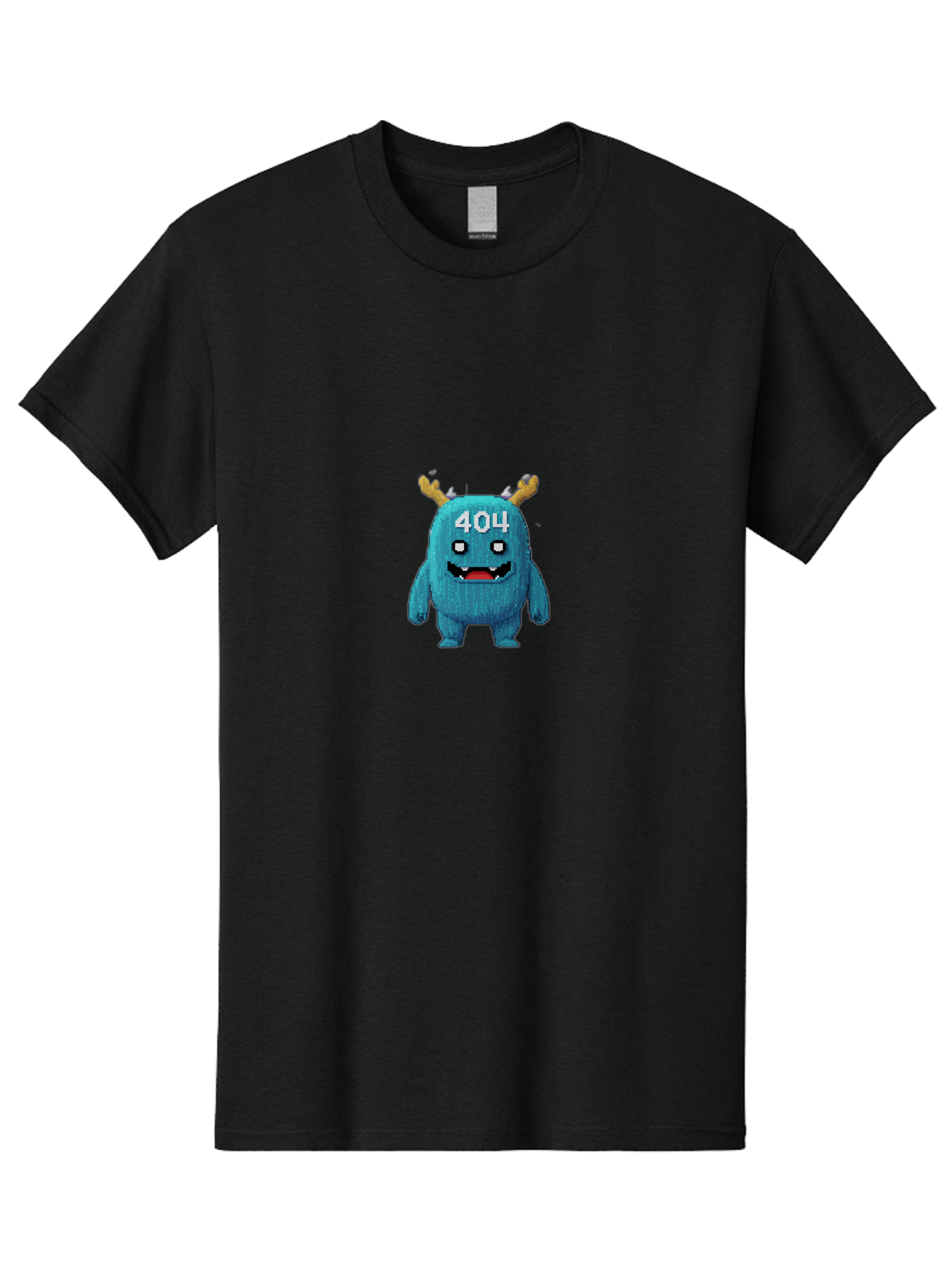404-Monster-2 Men'S Graphic Tee, 100% Cotton, Comfortable Casual Summer Wear, Machine Washable, Cute Monster, Error Page, 404 Page, Funny Creature, Cartoon Character, Error Message, Digital Art, Web Design, Pixel Art Baa099