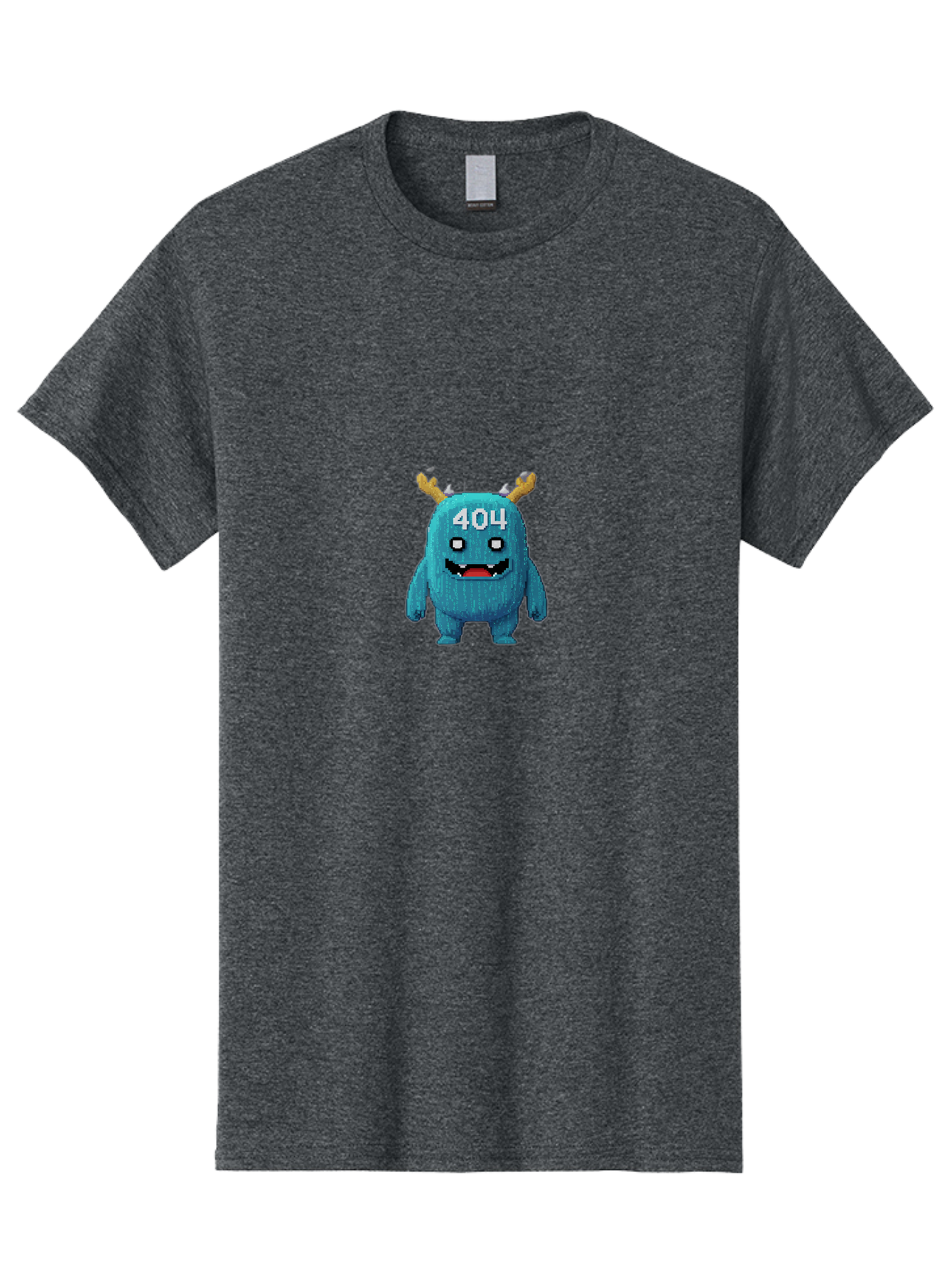 404-Monster-2 Men'S Graphic Tee, 100% Cotton, Comfortable Casual Summer Wear, Machine Washable, Cute Monster, Error Page, 404 Page, Funny Creature, Cartoon Character, Error Message, Digital Art, Web Design, Pixel Art Baa099