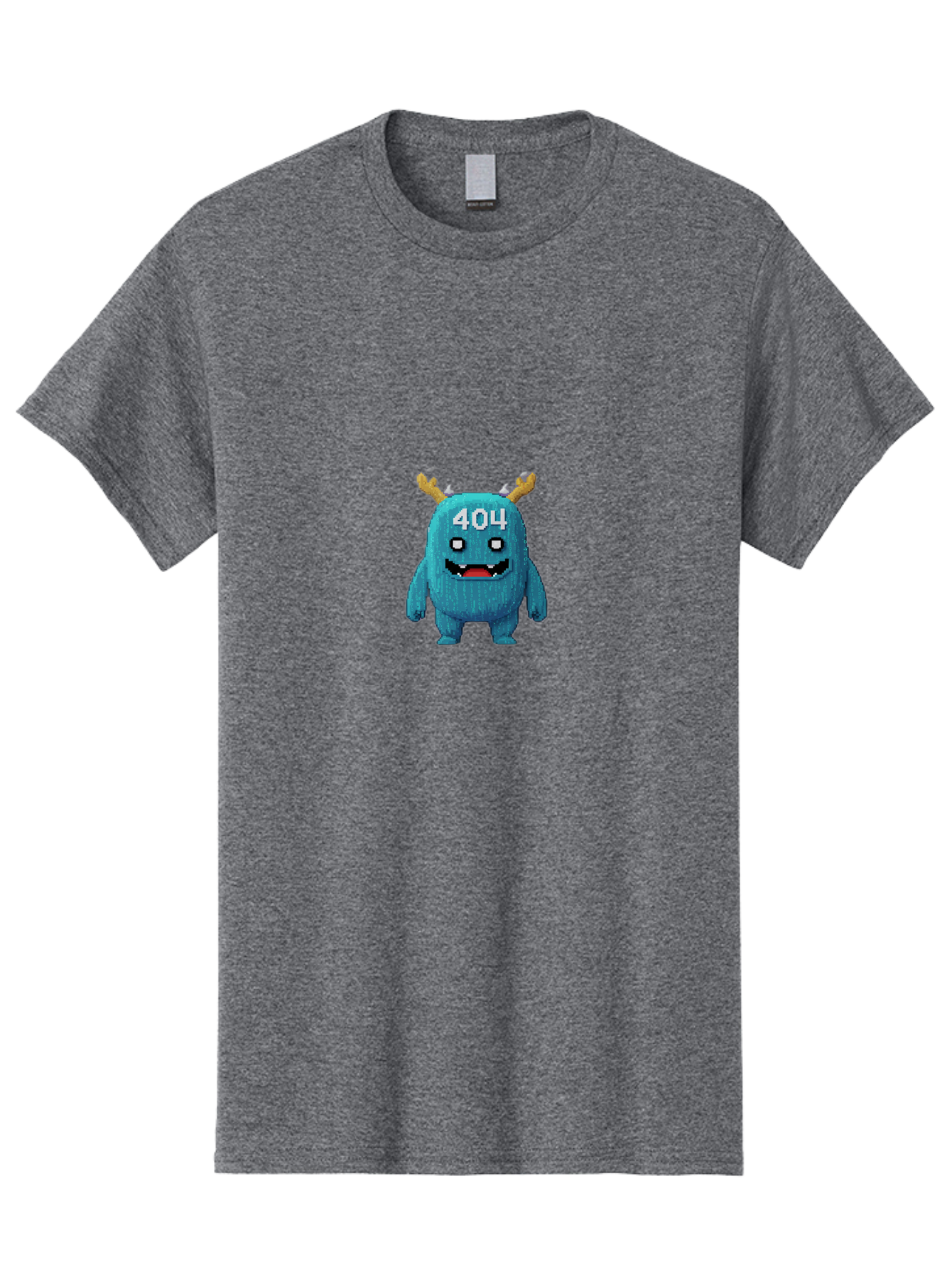 404-Monster-2 Men'S Graphic Tee, 100% Cotton, Comfortable Casual Summer Wear, Machine Washable, Cute Monster, Error Page, 404 Page, Funny Creature, Cartoon Character, Error Message, Digital Art, Web Design, Pixel Art Baa099