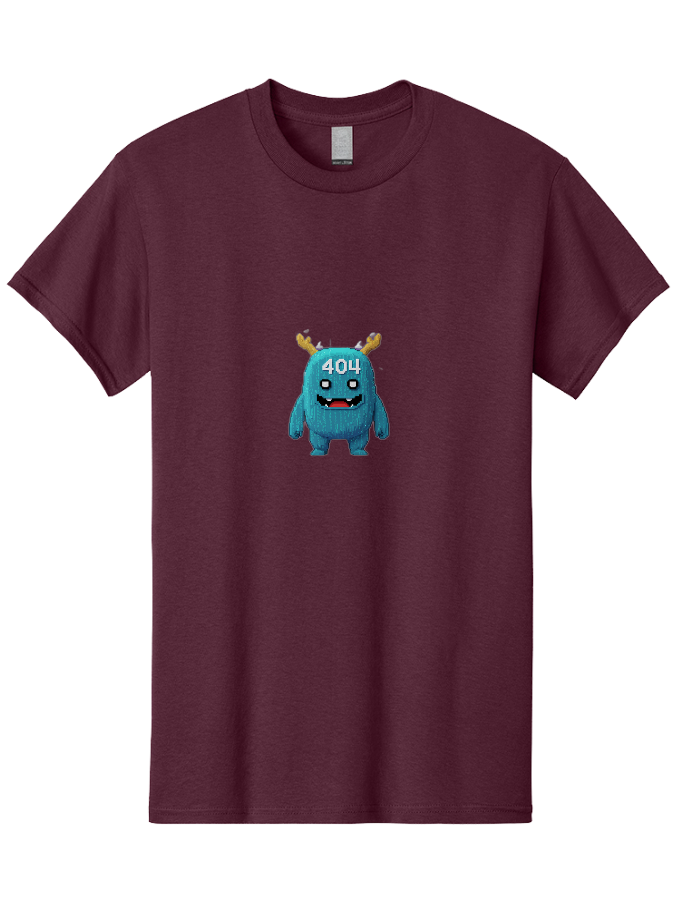 404-Monster-2 Men'S Graphic Tee, 100% Cotton, Comfortable Casual Summer Wear, Machine Washable, Cute Monster, Error Page, 404 Page, Funny Creature, Cartoon Character, Error Message, Digital Art, Web Design, Pixel Art Baa099