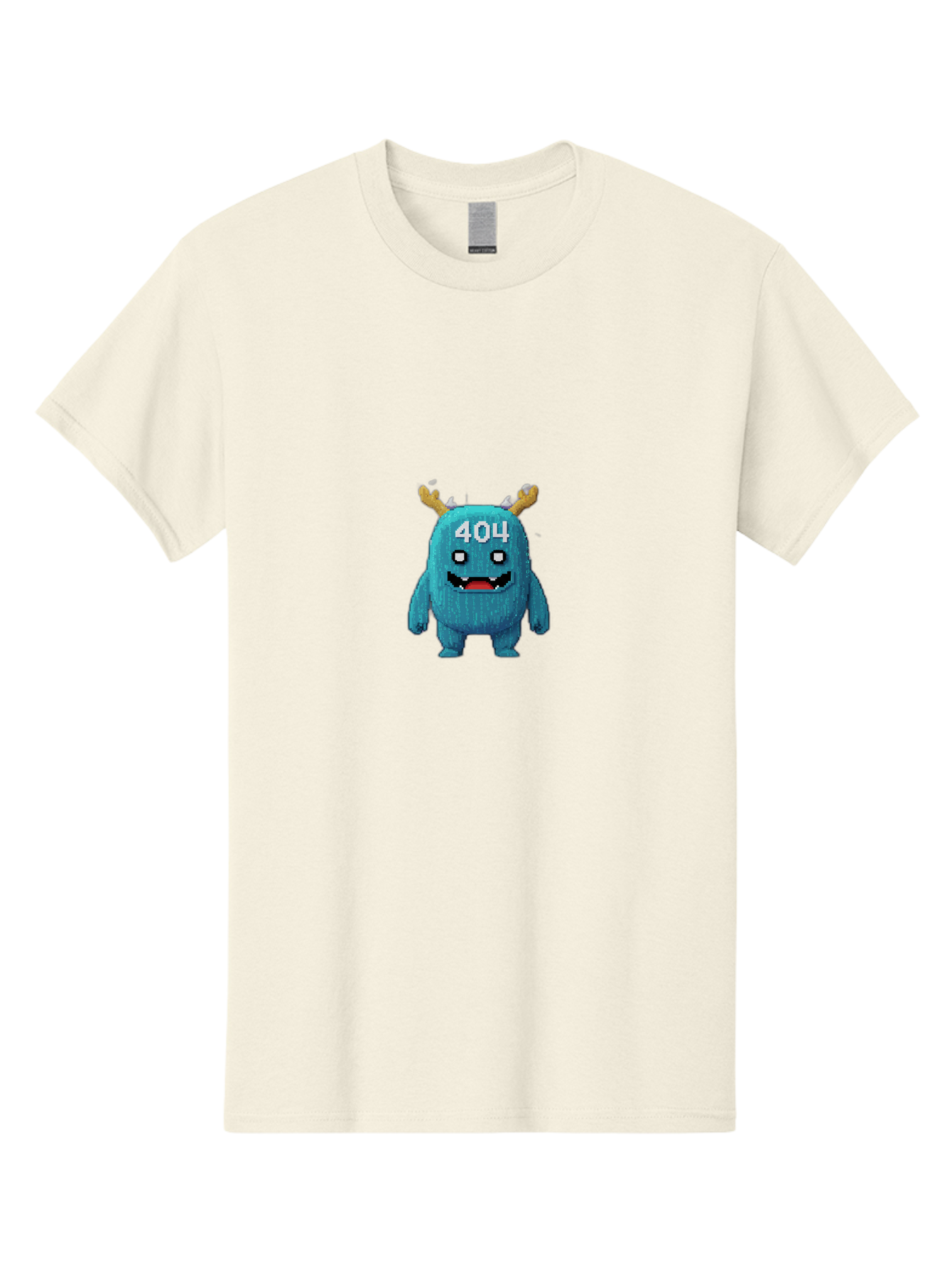 404-Monster-2 Men'S Graphic Tee, 100% Cotton, Comfortable Casual Summer Wear, Machine Washable, Cute Monster, Error Page, 404 Page, Funny Creature, Cartoon Character, Error Message, Digital Art, Web Design, Pixel Art Baa099